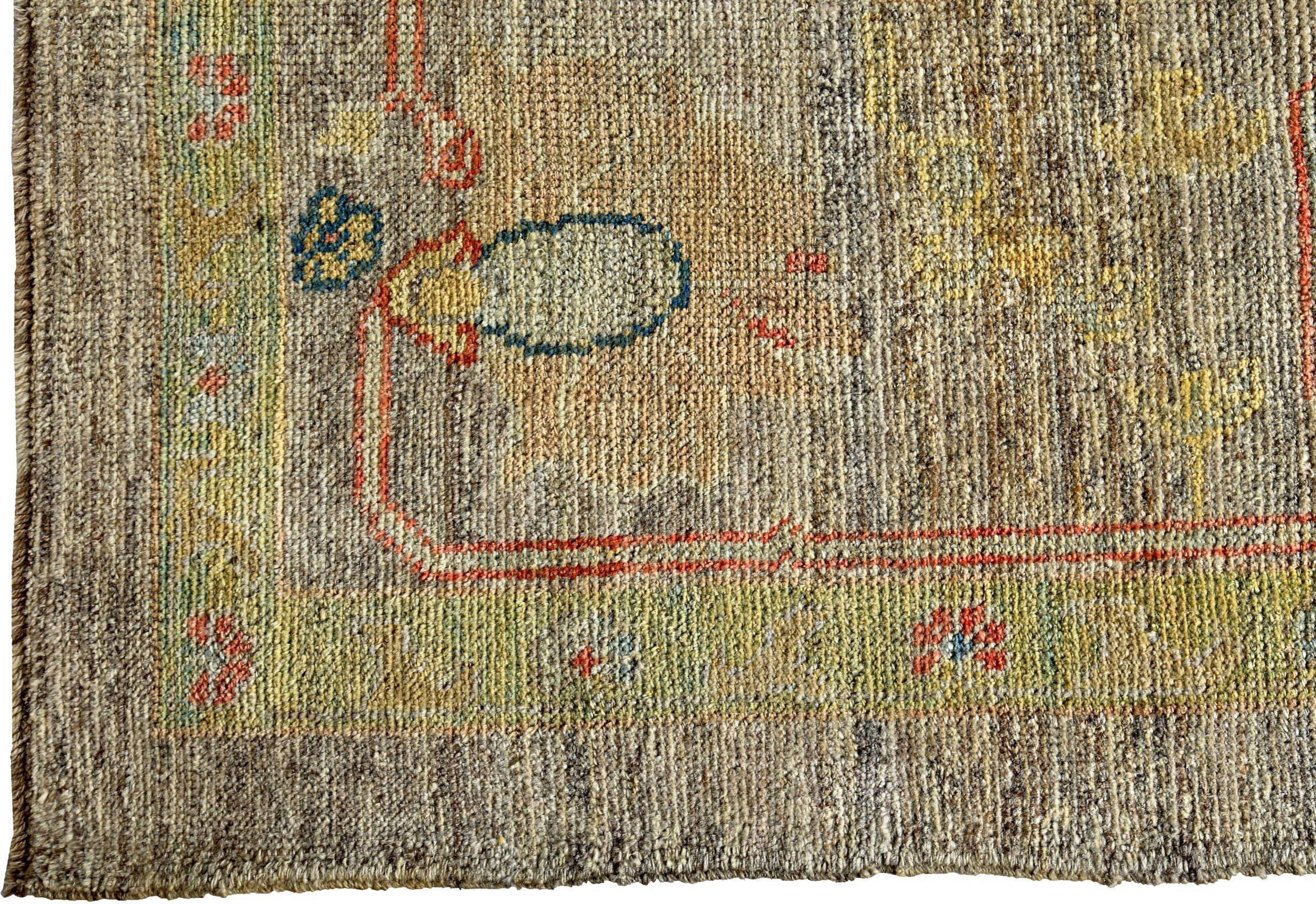 Asiatico Tappeto Persian Rose Collection's Over Size Circa 1990 - Lana Marrone Verde - 89322 in vendita