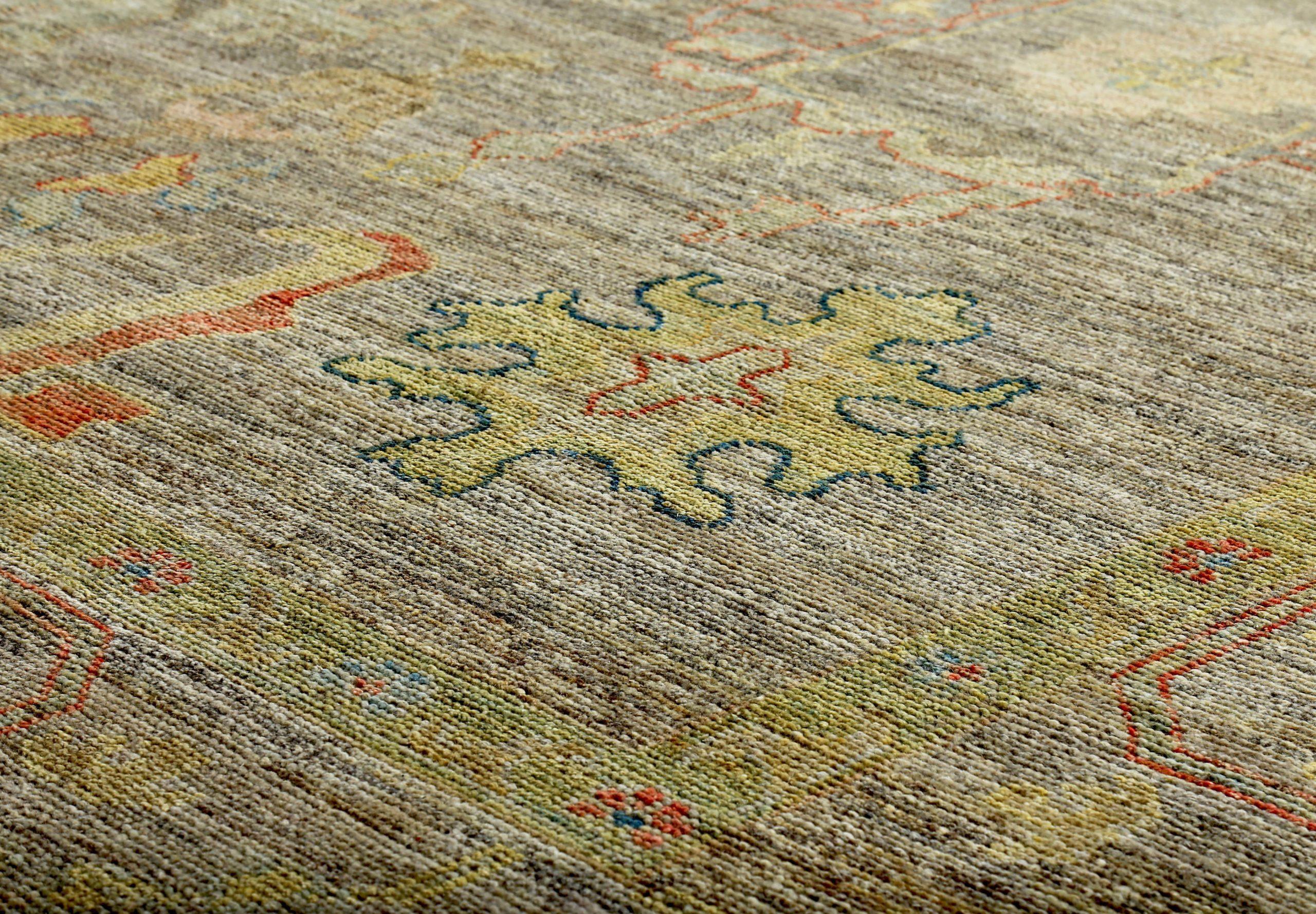 Tappeto Persian Rose Collection's Over Size Circa 1990 - Lana Marrone Verde - 89322 In condizioni ottime in vendita a Dallas, TX