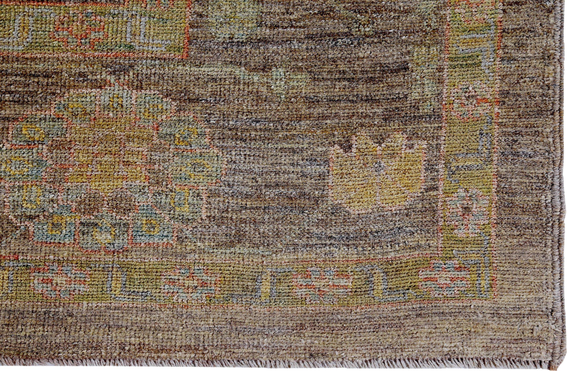 Asiatico Tappeto Persian Rose Collection's Over Size Circa 1990 - Lana Marrone Verde - 89380 in vendita