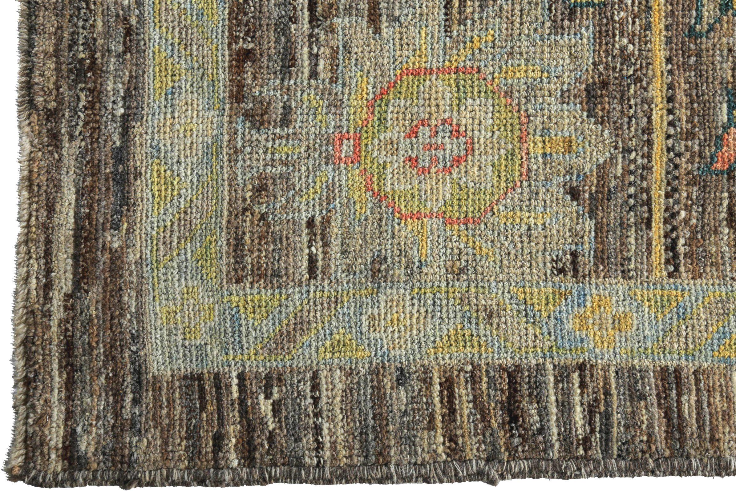 Tappeto Persian Rose Collection's Over Size Circa 1990 - Lana Marrone Verde Rosa - 89134 In condizioni ottime in vendita a Dallas, TX