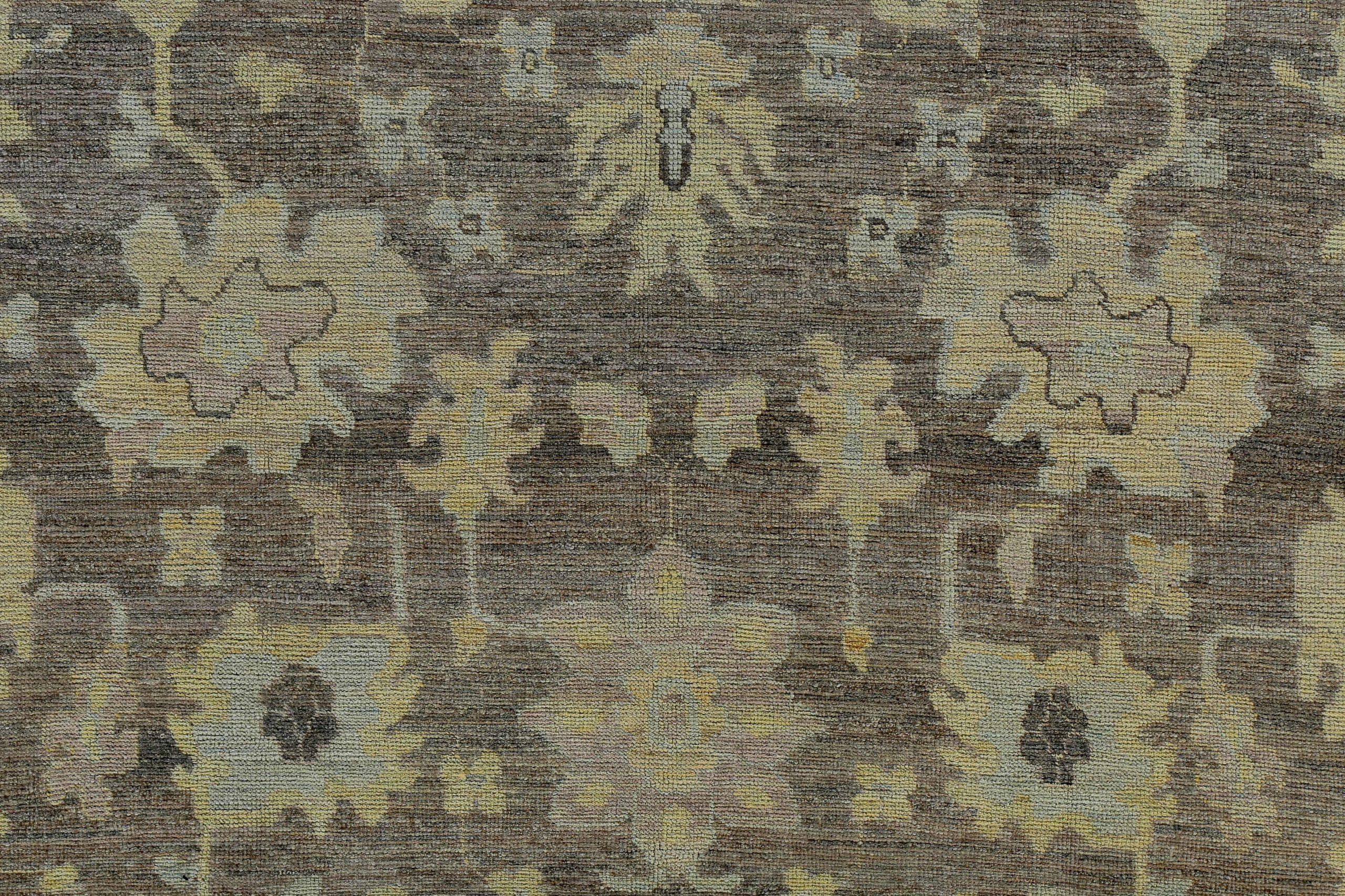 Tappeto Persian Rose Collection Over Size Circa 1990 - Lana Marrone Giallo - 89122 In condizioni ottime in vendita a Dallas, TX