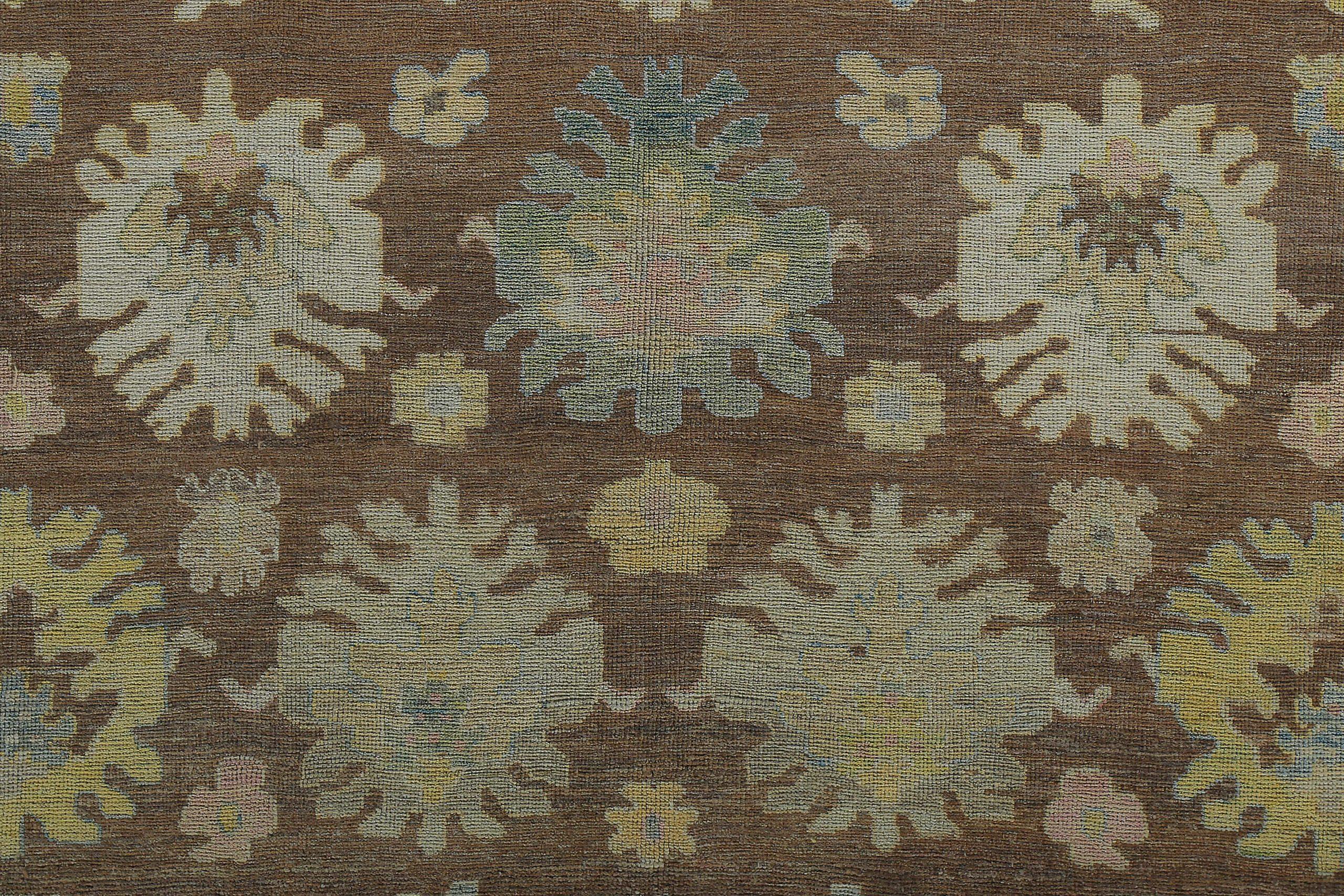 Tappeto Persian Rose Collection Over Size Circa 1990 - Lana Marrone Giallo - 89152 In condizioni ottime in vendita a Dallas, TX