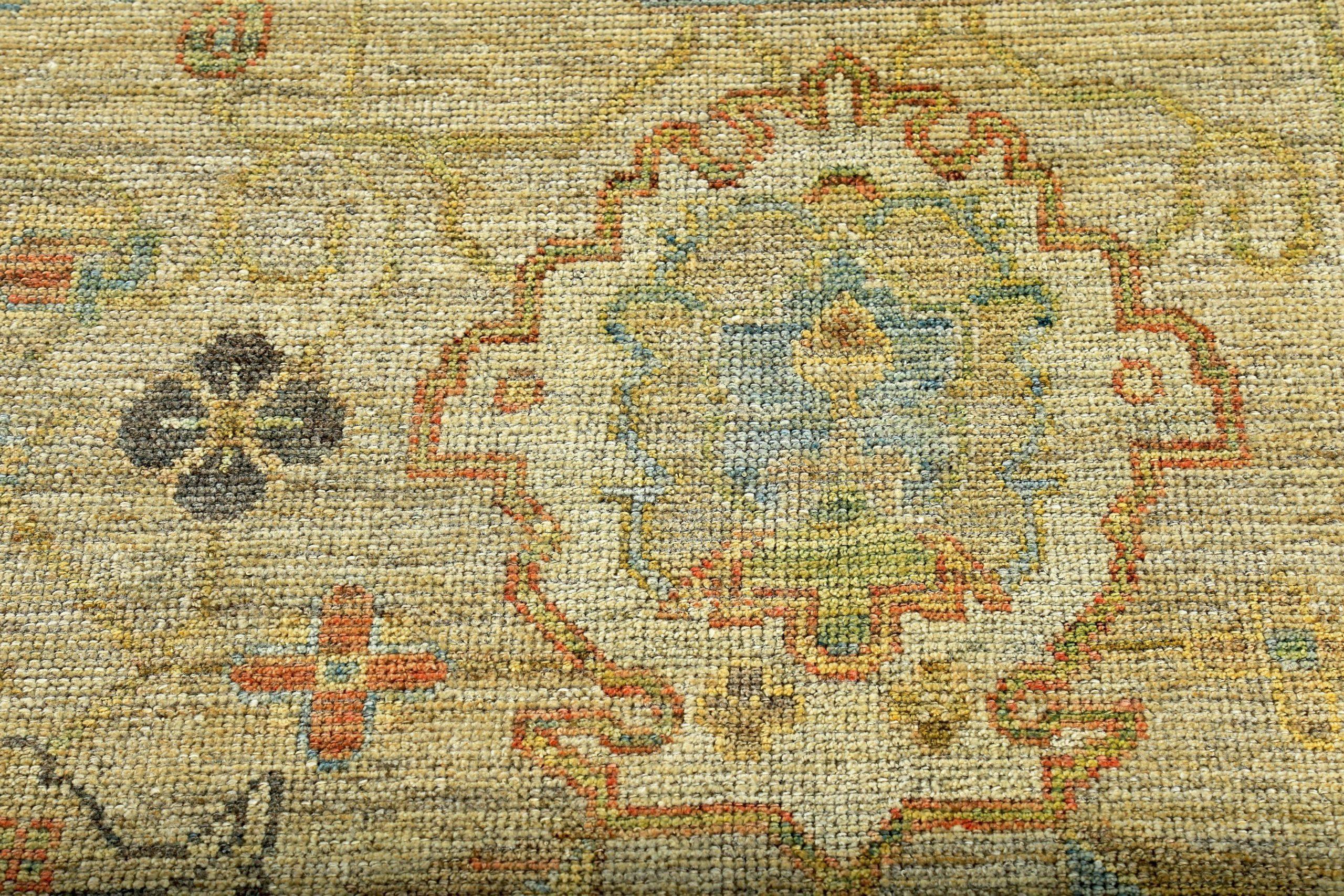 Late 20th Century Persian Rose Collection Over Size Rug Circa 1990 - Green Yellow For Sale