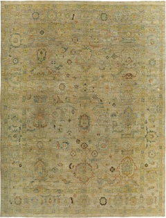 Persian Rose Collection Over Size Rug Circa 1990 - Green Yellow