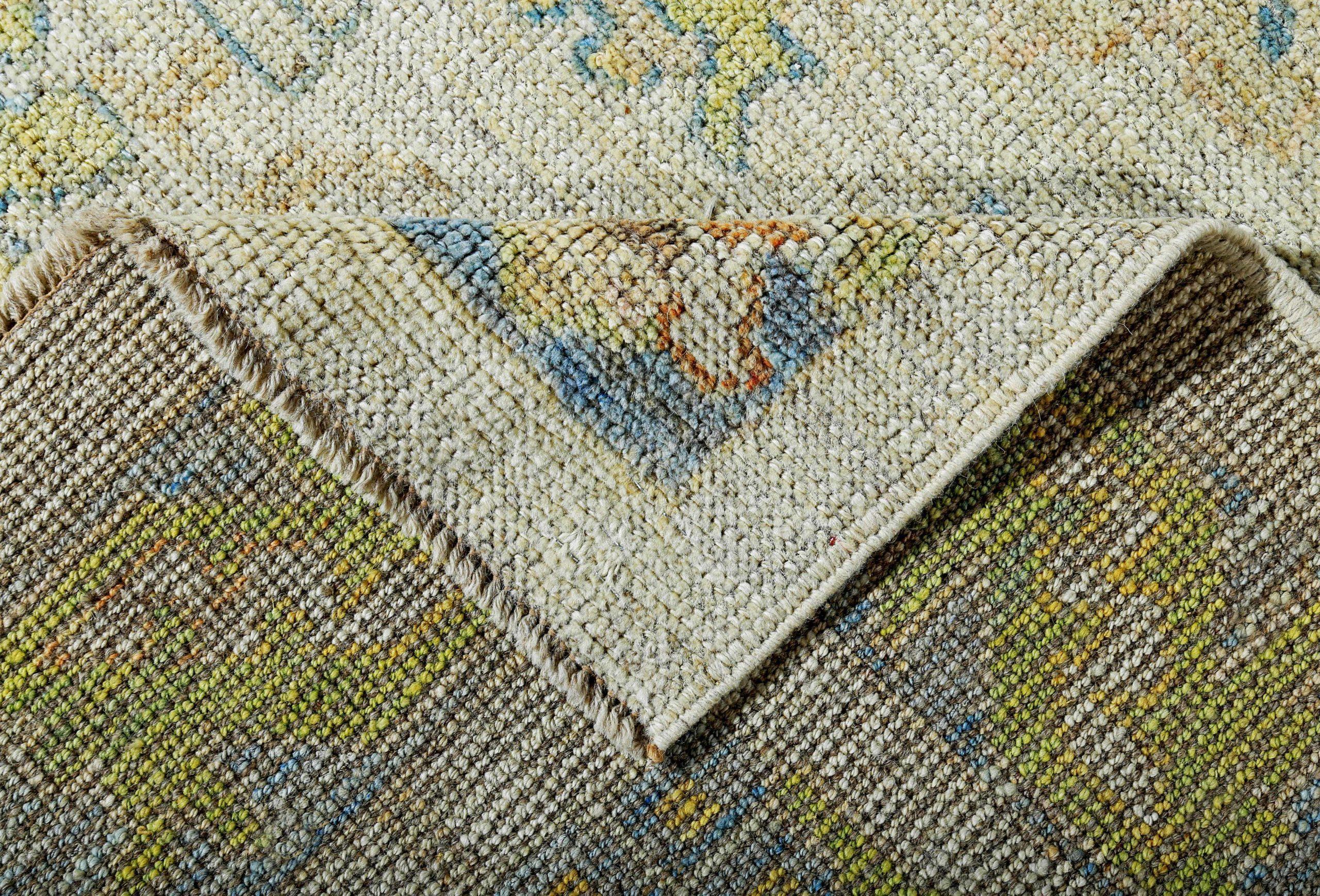 Persian Rose Kollektion Läufer Circa 1990 - Wolle Blau Grün Elfenbein - 89189 (20. Jahrhundert) im Angebot