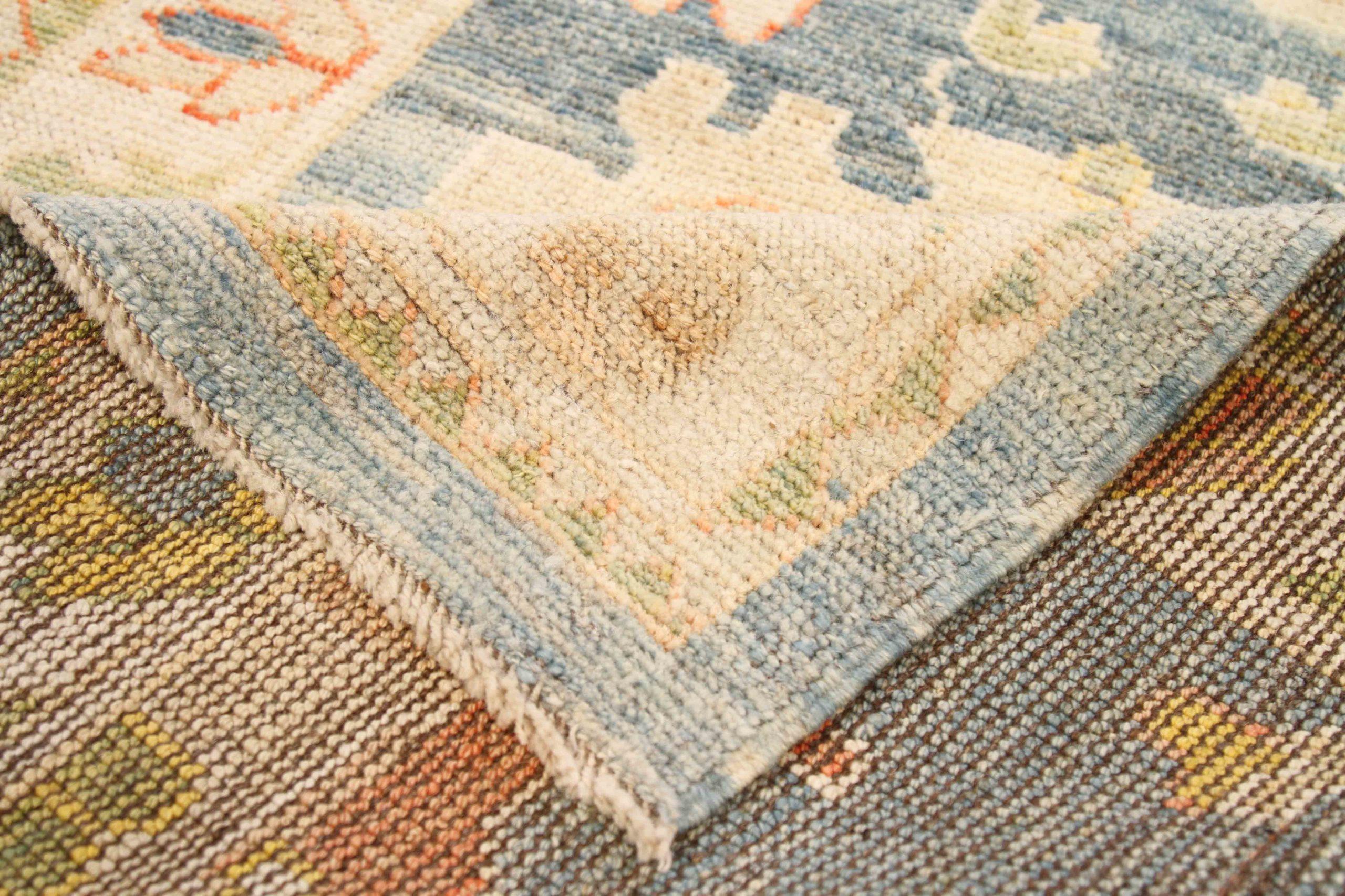 Persian Rose Kollektion Läufer Circa 1990 - Wolle Blau Grün Elfenbein Rot 70569 im Zustand „Hervorragend“ im Angebot in Dallas, TX