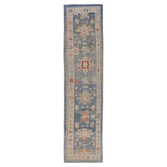 Persian Rose Kollektion Läufer Circa 1990 - Wolle Blau Grün Elfenbein Rot 70569