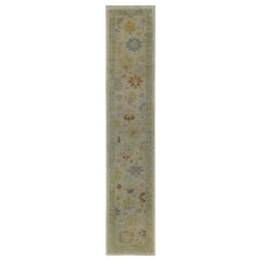 Persische Rose Sammlung Läufer Teppich CIRCA 1990 - Wolle Blau Elfenbein Gelb - 89172