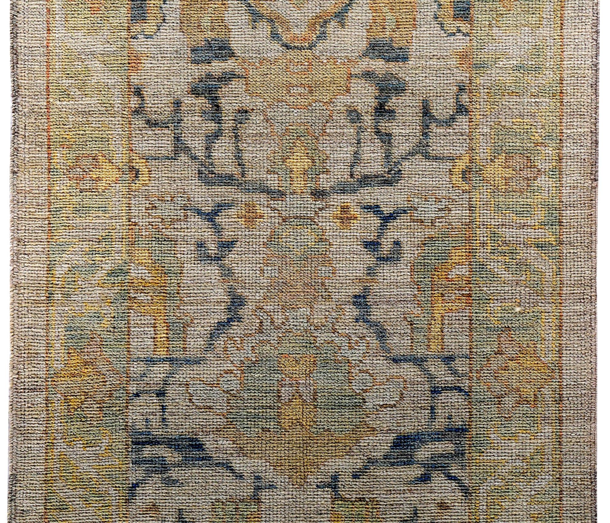 Alfombra Persa Rose Collection - Lana Azul Marfil Amarillo - 89338 Iraquí en venta