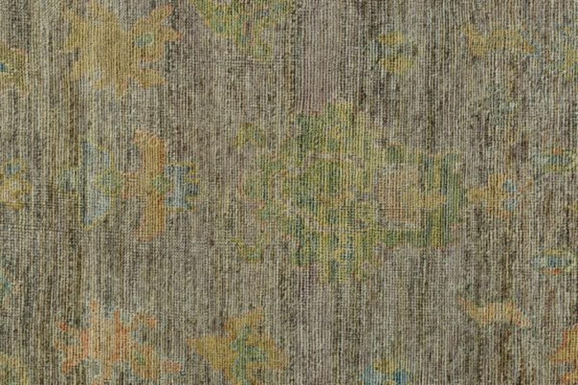 Tapis de la collection rose persane - Laine bleue pourpre jaune - 89155 Excellent état - En vente à Dallas, TX