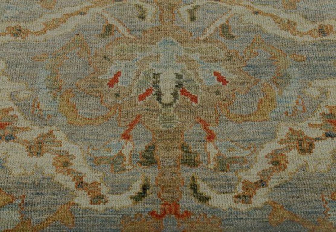 Persian Rose Kollektion Läufer - Wolle Grün Elfenbein Design - 89183 im Zustand „Hervorragend“ im Angebot in Dallas, TX