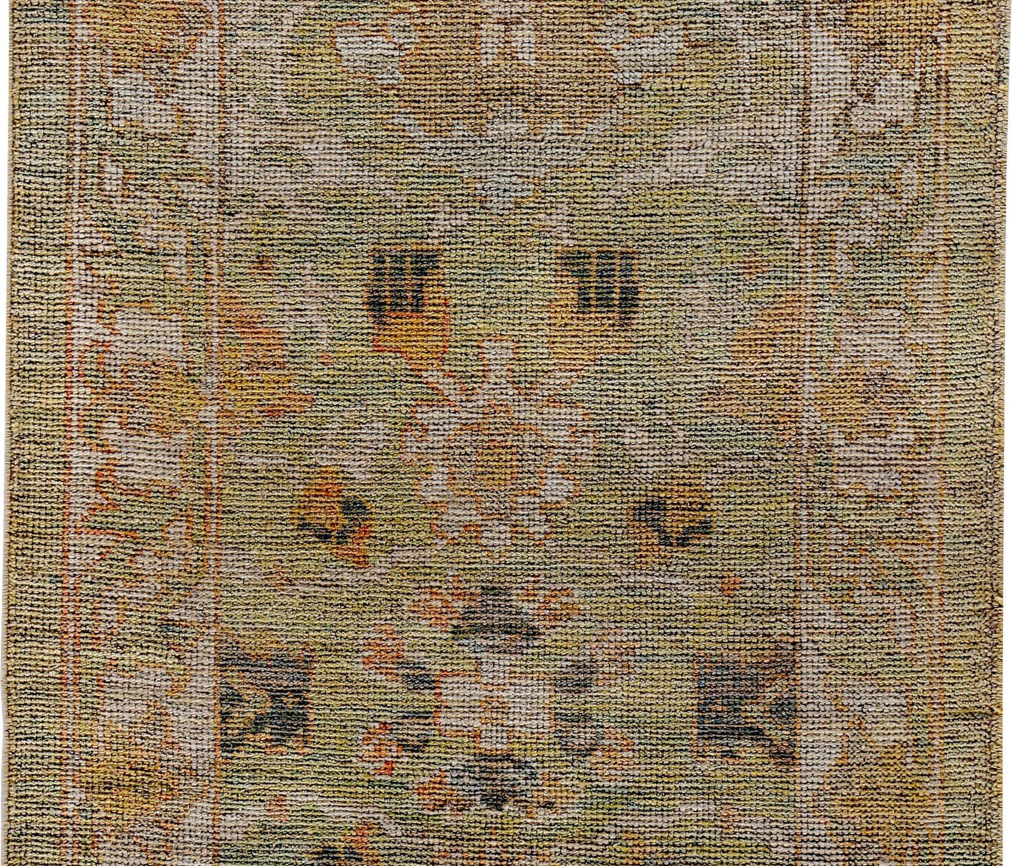 Persian Rose Kollektion Läufer - Wolle Grün Elfenbein Design - 89327 (Irakisch) im Angebot