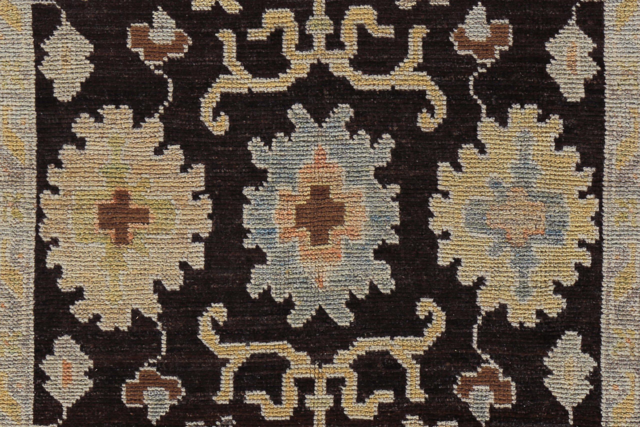 Asiatico Tappeto Persian Rose Collection'S Piccolo Circa 1990 - Lana Marrone Avorio Giallo - 89531 in vendita