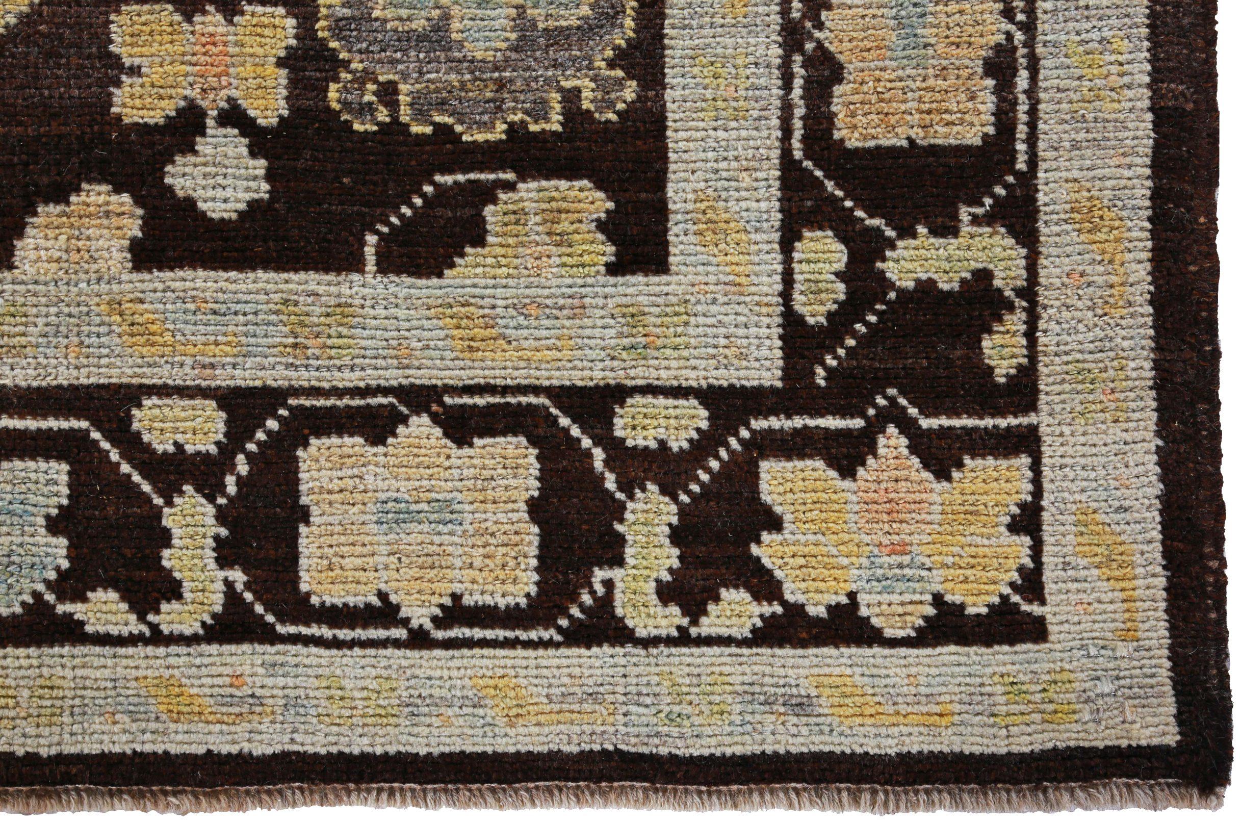 Tappeto Persian Rose Collection'S Piccolo Circa 1990 - Lana Marrone Avorio Giallo - 89531 In condizioni ottime in vendita a Dallas, TX