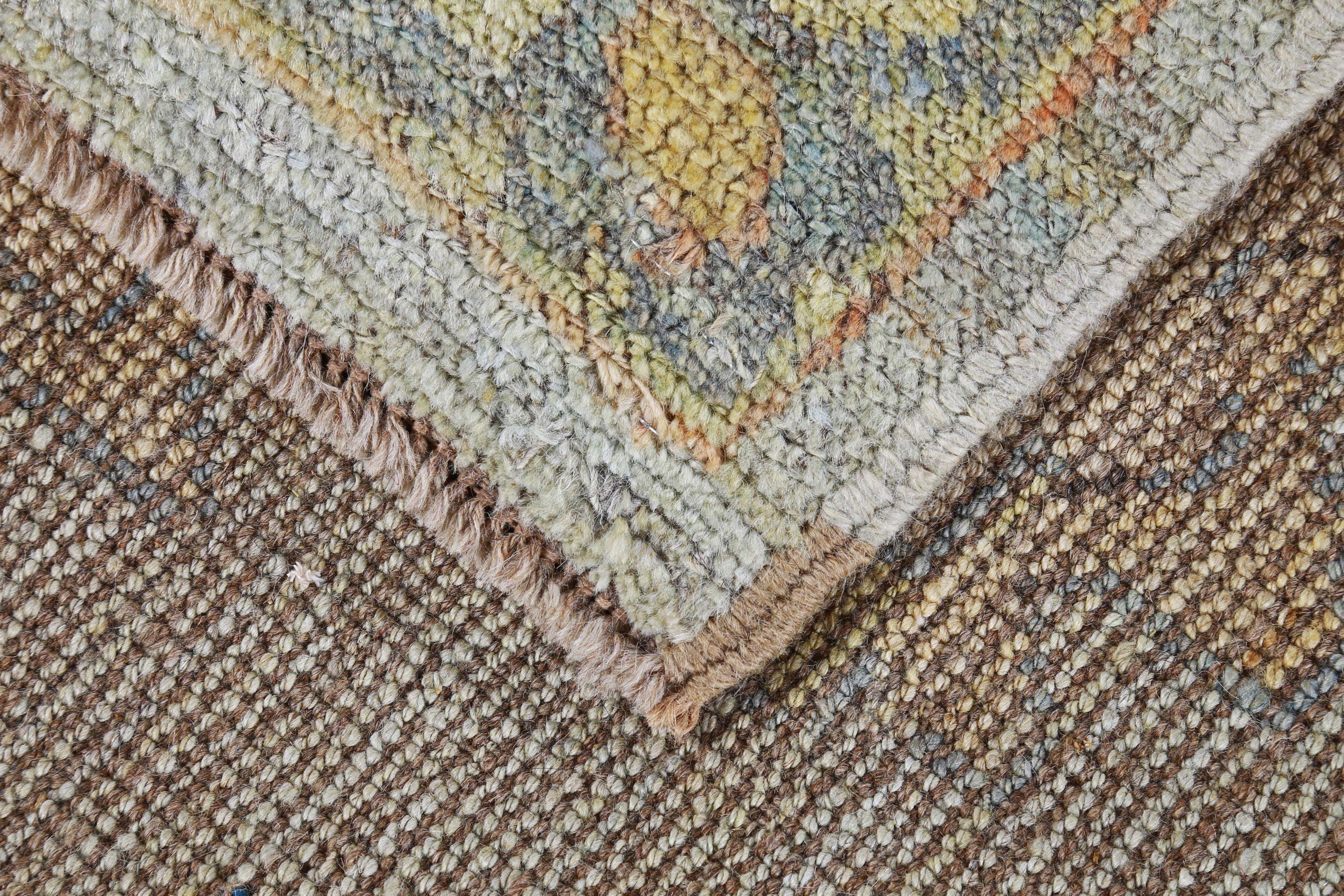 20ième siècle Petit tapis persan rose collection vers 1990 - Laine ivoire jaune et jaune - 89493 en vente