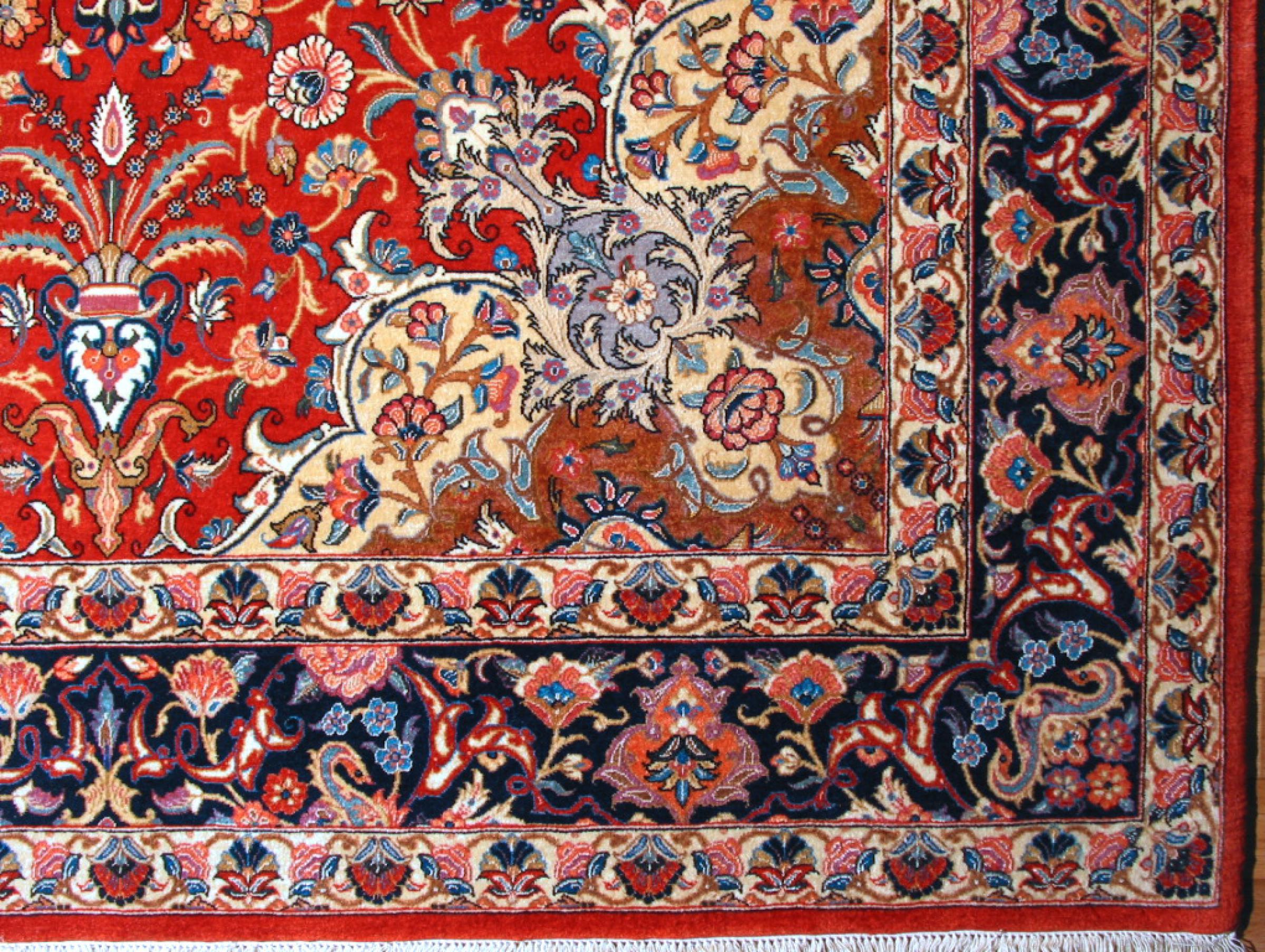 European Persian Rug, Isfahan Silk Warp, 20th Century For Sale