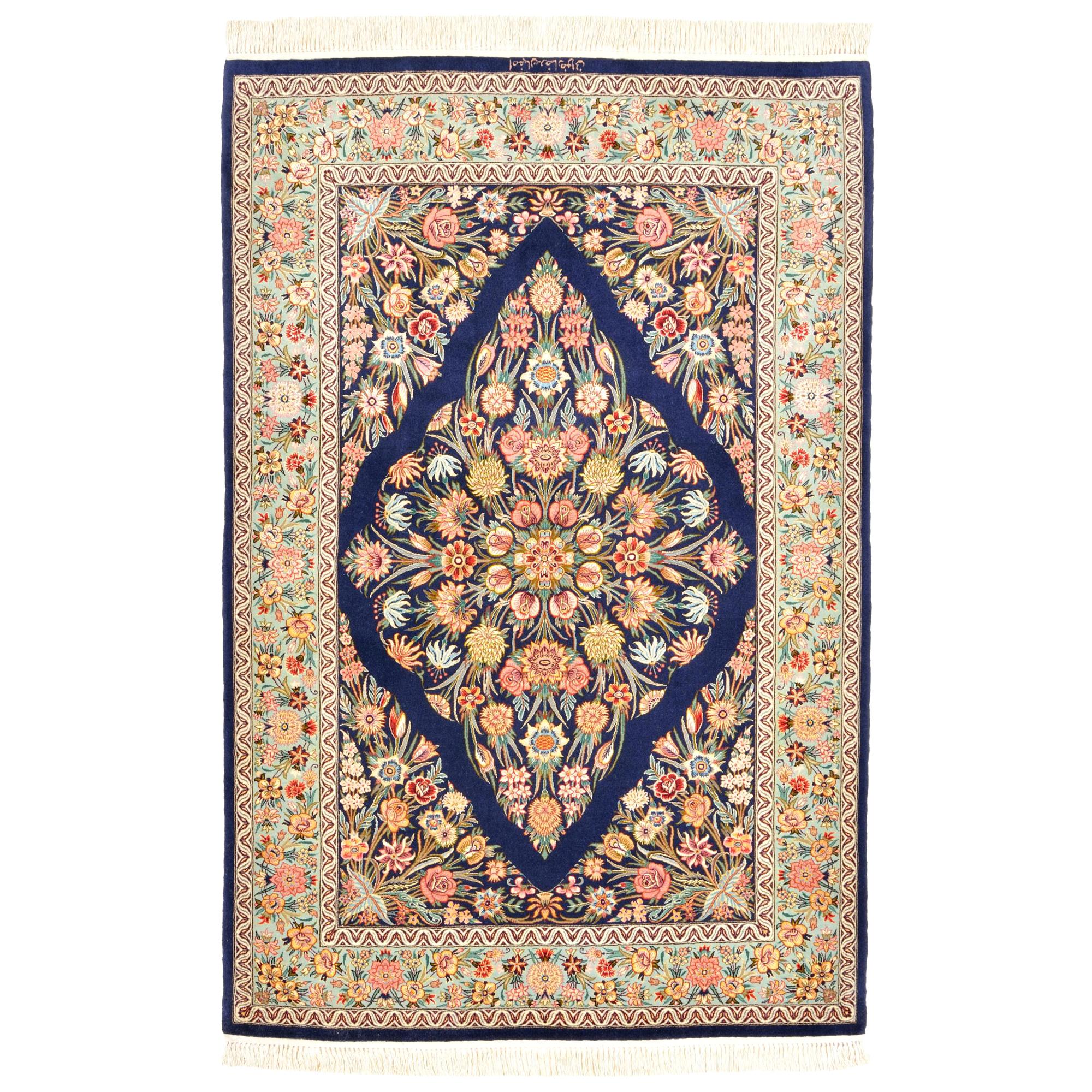 Persian Rug, Isfahan Silk Warp, 20th Century For Sale