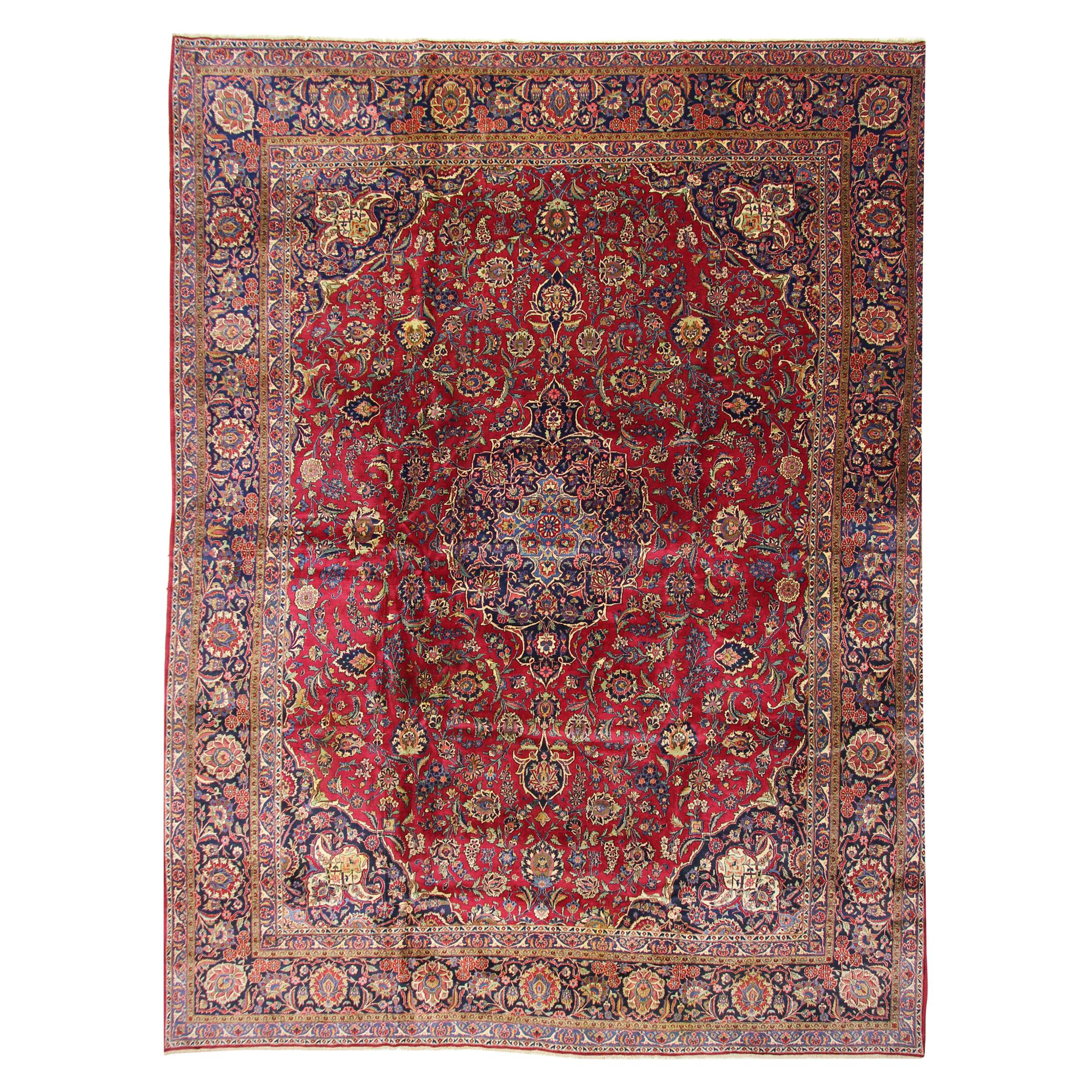 Persian Rug, Keshan Antique For Sale