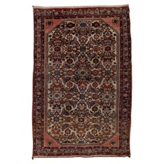 Persian Rug Mat Traditional Floral Elements
