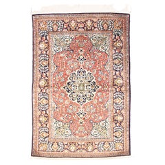 Persian Rug, Qum Silk on Silk, Hand Knotted