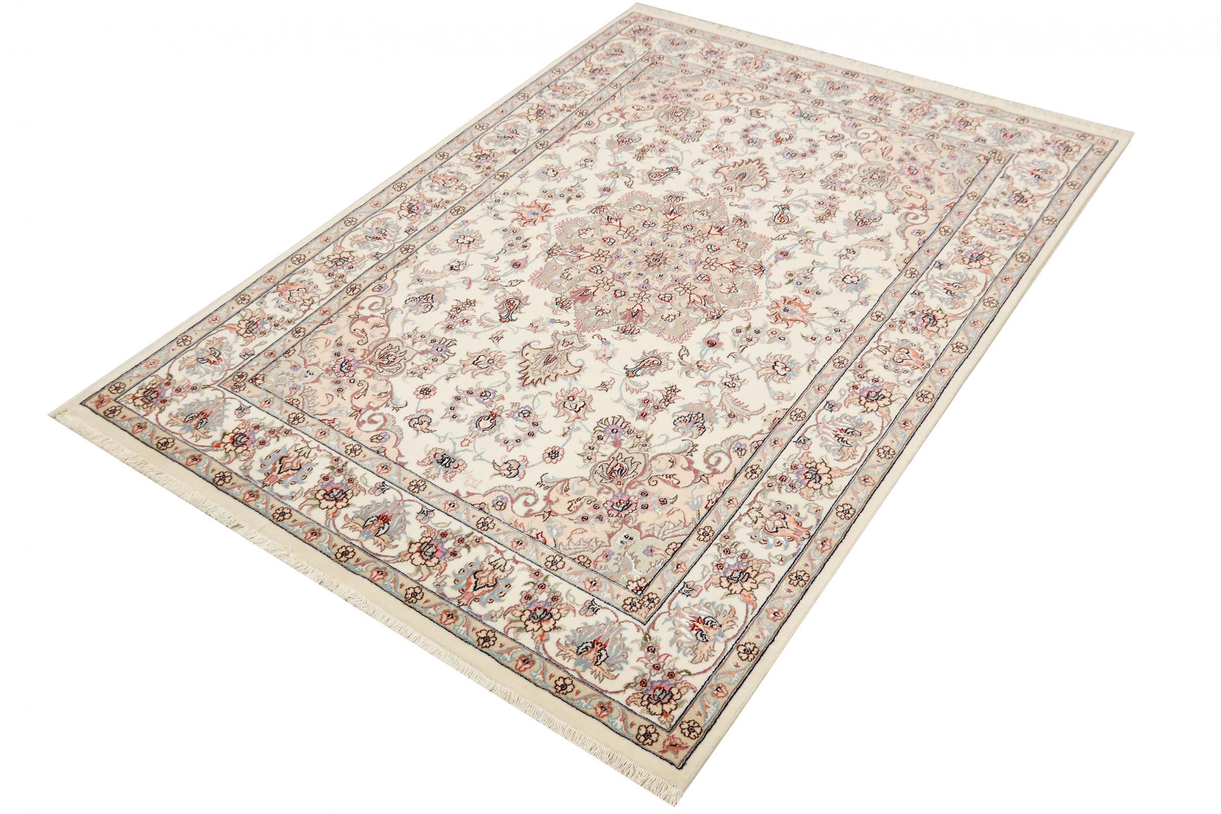 A gorgeous Persian Rug, Tabriz Designer, 20th Century. 

Thickness: ap. 10 mm
Pile: Wool with silk
Weight: ap. 11.00 kg
Size: 203x148 cm
Knot density: 410 000 - 450 000 / m² 
Warp: Cotton
Condition/Maintenance: Perfect
          