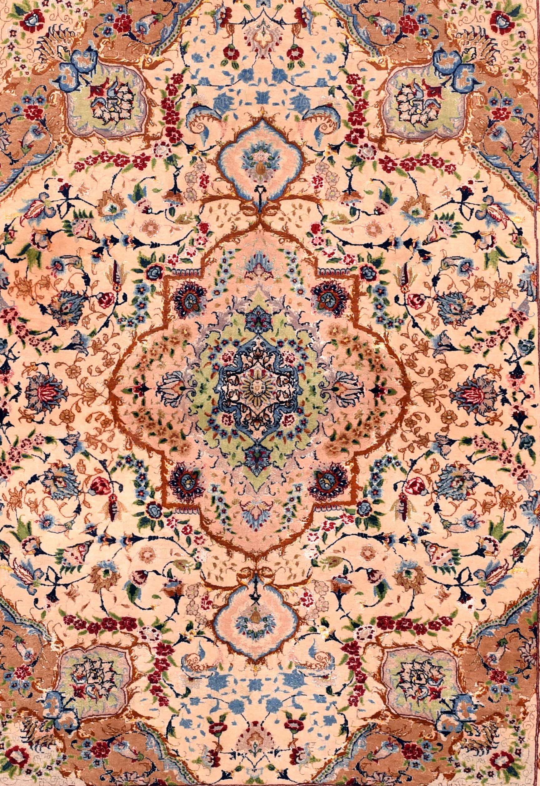 A Tabriz rug/carpet is a type in the general category of Persian carpets from the city of Tabriz, the capital city of East Azerbaijan Province in North West of Iran totally populated by Azerbaijanis. It is one of the oldest rug weaving centers and