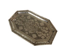 Persian Safavid Silver Tray Hunting Scene