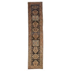 Persian Saison Läufer - Wolle Schwarz Elfenbein Rot Design - 75460