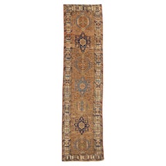 Persischer Saison Läufer Teppich - Wolle Blau Braun Elfenbein Design - 75364