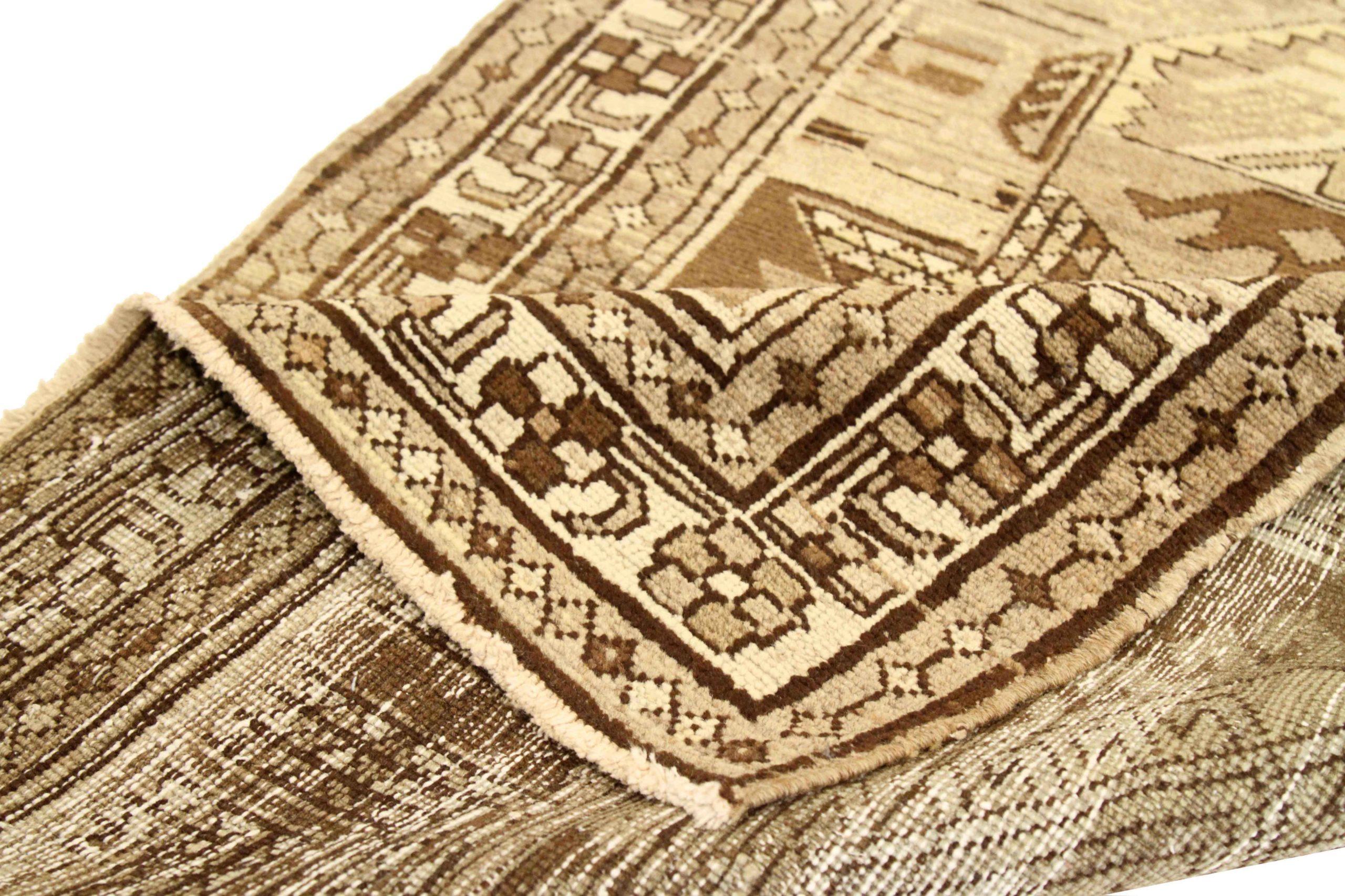 Asiatico Tappeto Persian Saison Runner - Lana Marrone Avorio Taupe Design - 75571 in vendita