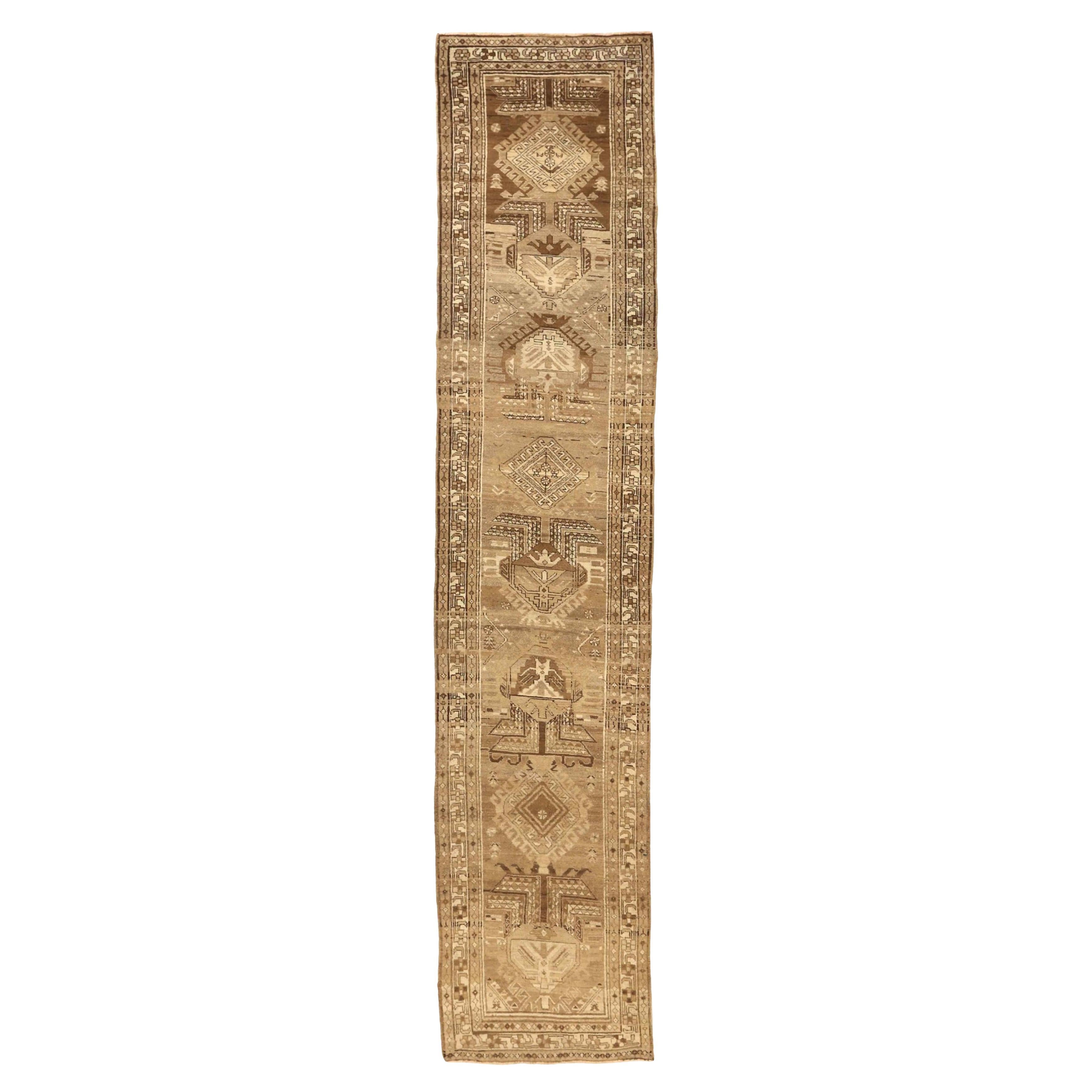 Tappeto Persian Saison Runner - Lana Marrone Avorio Taupe Design - 75571 in vendita