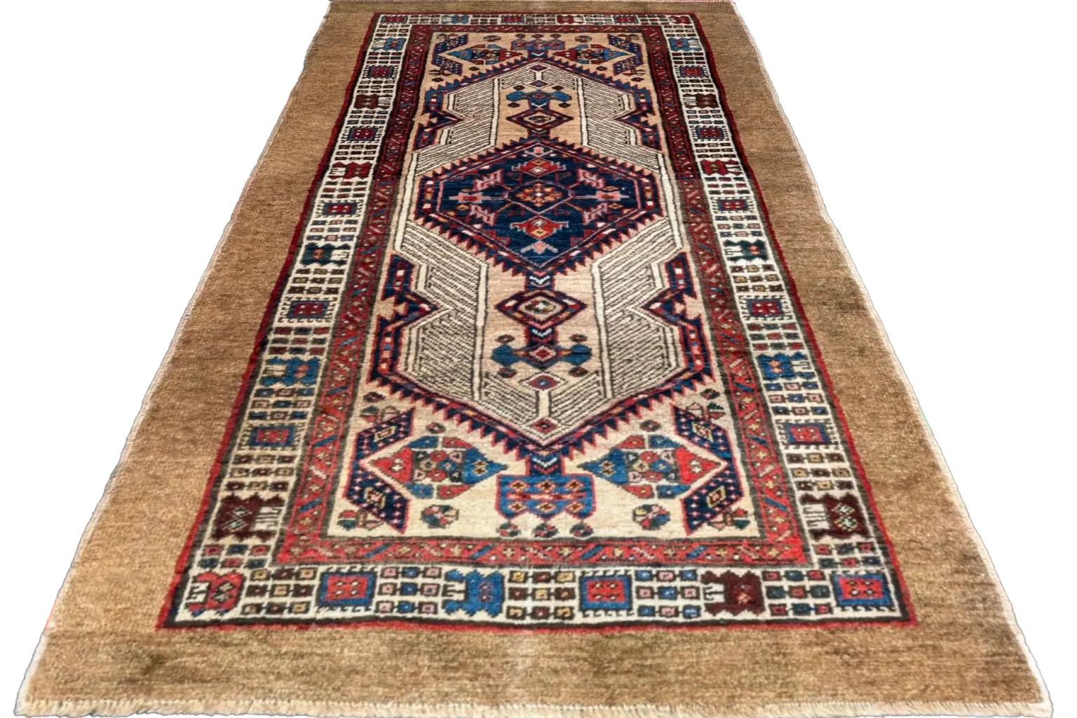 Alfombras Persas Sarab - Lana Marfil Azul Marino Rojo Amarillo 10637 Tejido a mano en venta