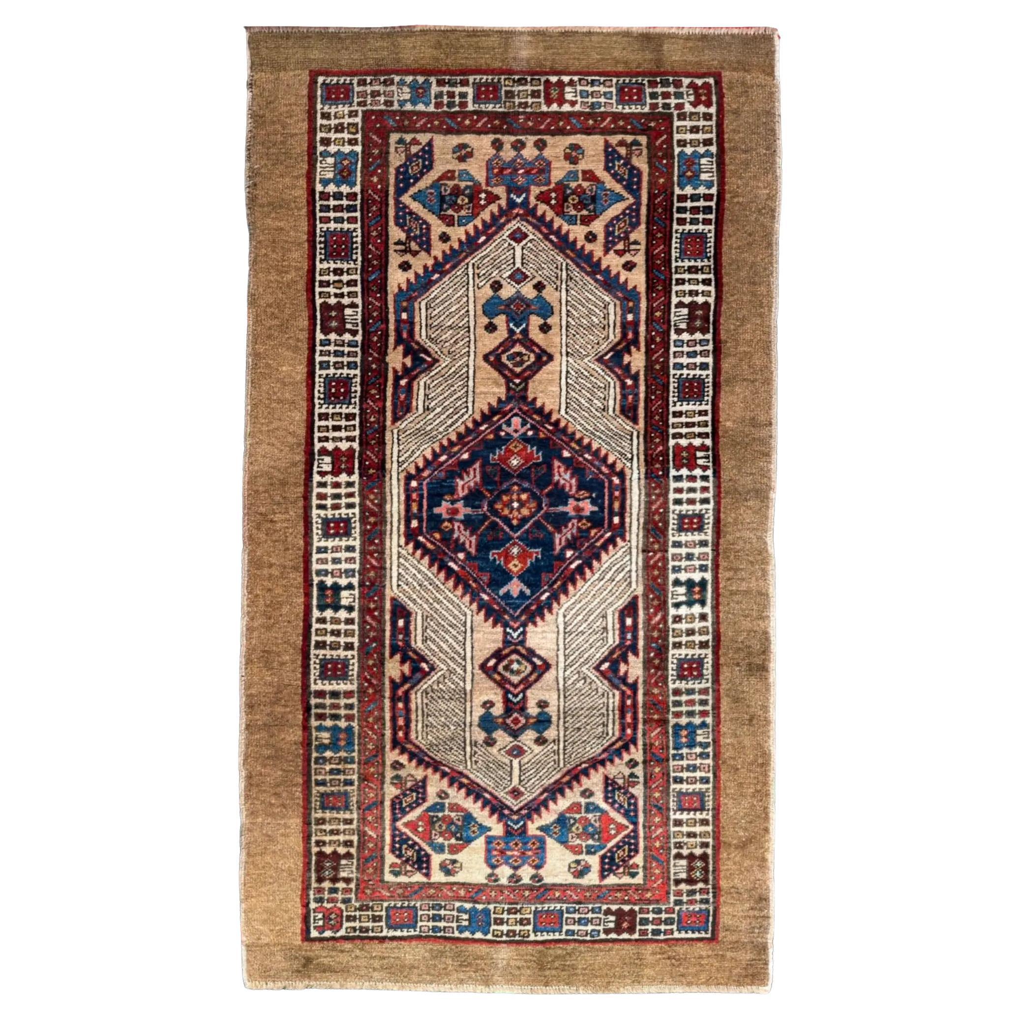 Persian Sarab Area Rugs - Wool Ivory Navy Blue Red Yellow 10637