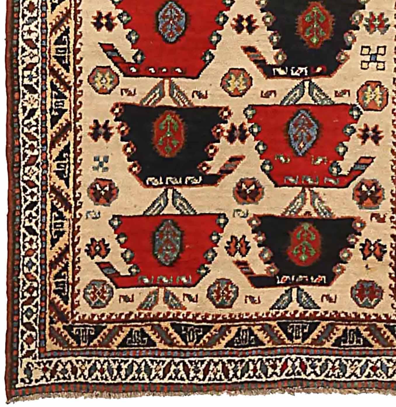 Alfombra Persa Sarab - Lana Negro Marfil Rojo 71898 Asiático en venta