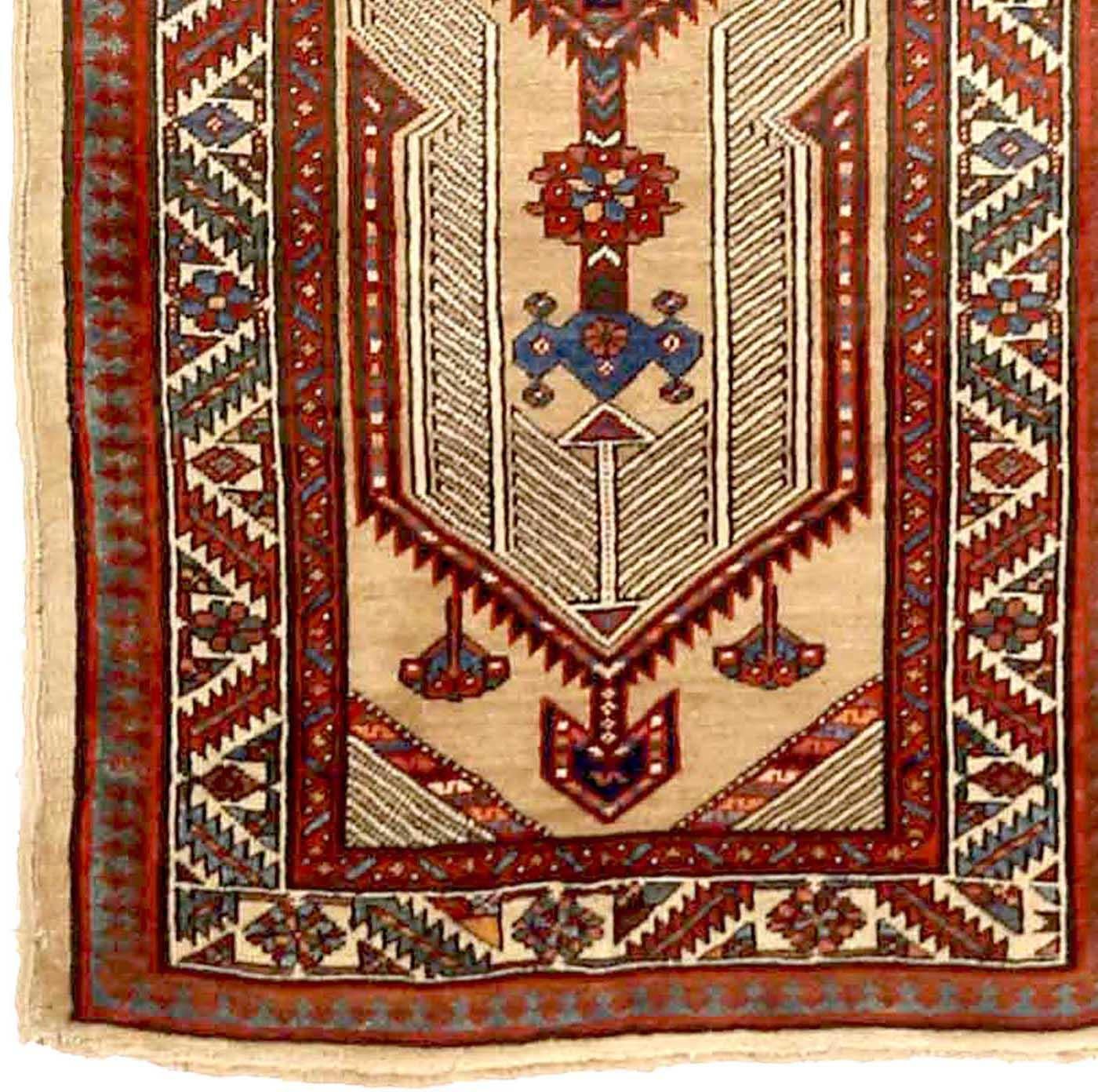 Persischer Sarab-Läufer - Wolle Blau Elfenbein Rot 72343 (Asiatisch) im Angebot