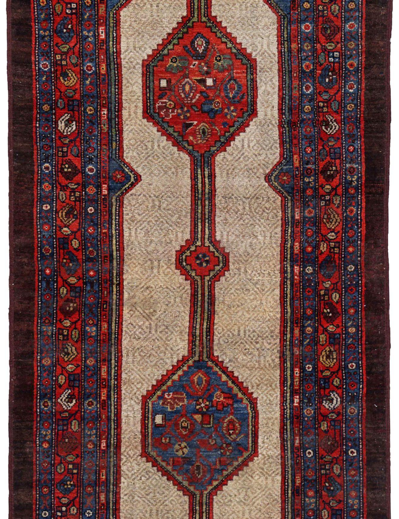 Persischer Sarab-Läufer - Wolle Blau Elfenbein Rot Design - 91581 (Asiatisch) im Angebot