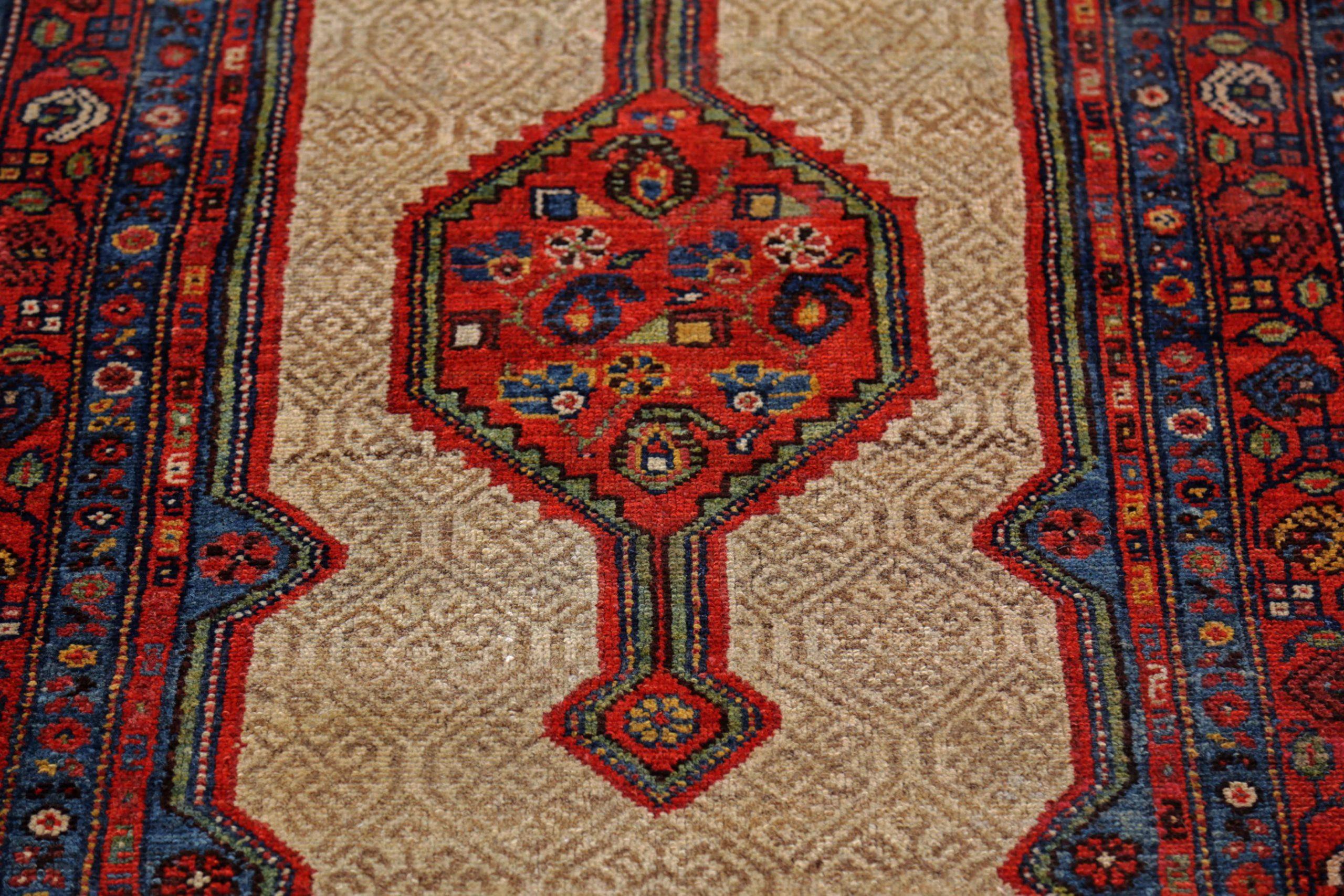 Persischer Sarab-Läufer - Wolle Blau Elfenbein Rot Design - 91581 im Zustand „Hervorragend“ im Angebot in Dallas, TX