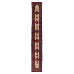 Tapis de couloir persan Sarab - Motif bleu ivoire rouge - 91581