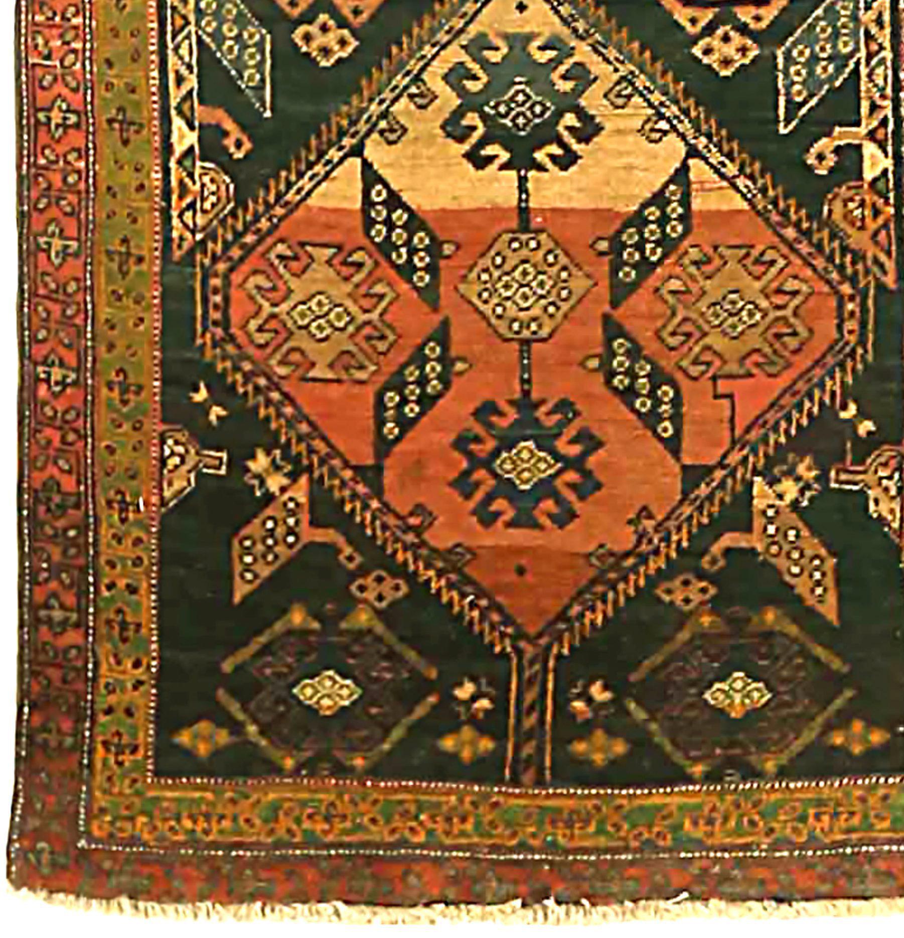 Persische Sarab Läufer Teppich - Wolle Blau Rot Gelb 71112 (Asiatisch) im Angebot