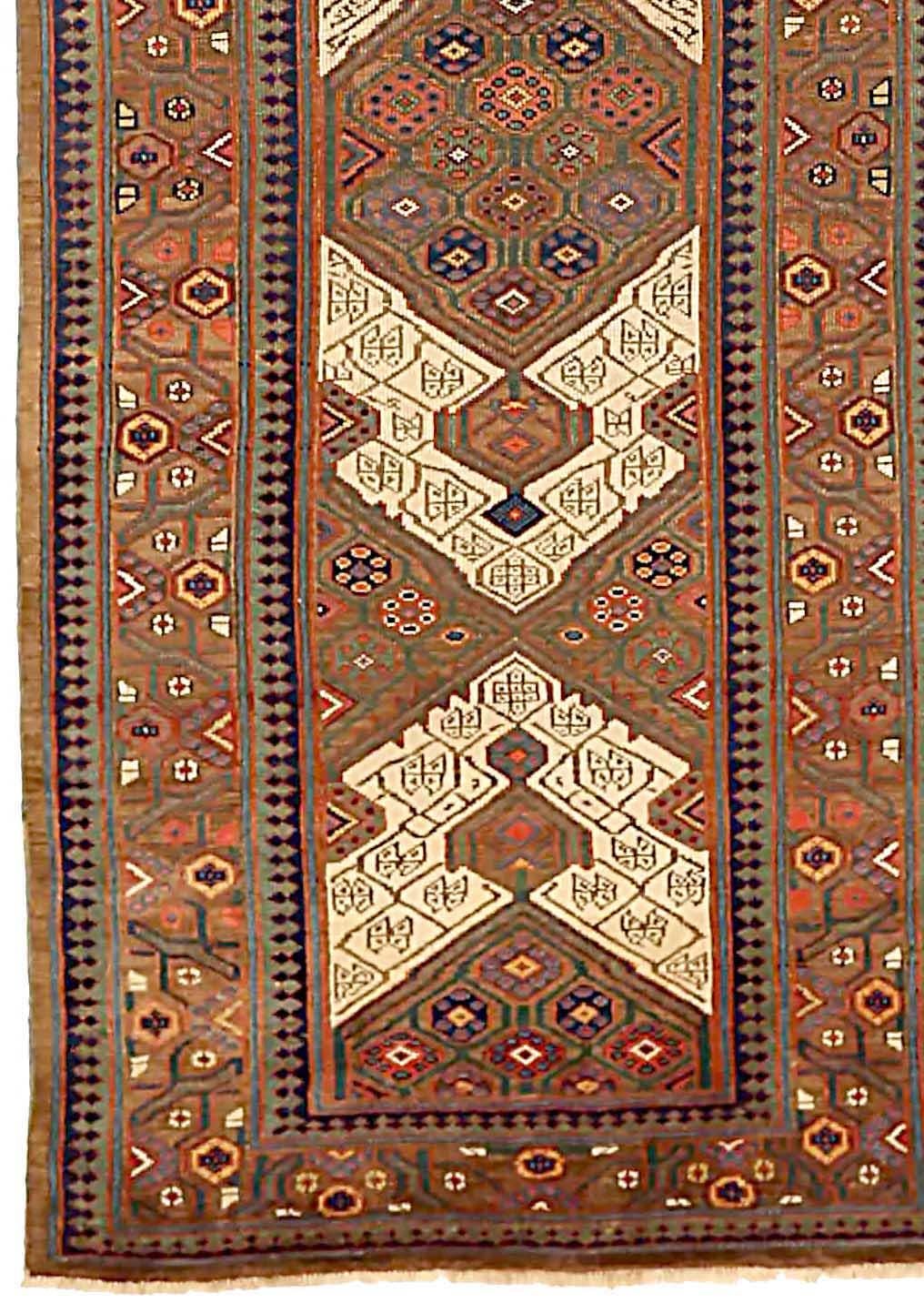 Persischer Sarab-Läufer - Wolle Grün Elfenbein Rot 72902 (Asiatisch) im Angebot