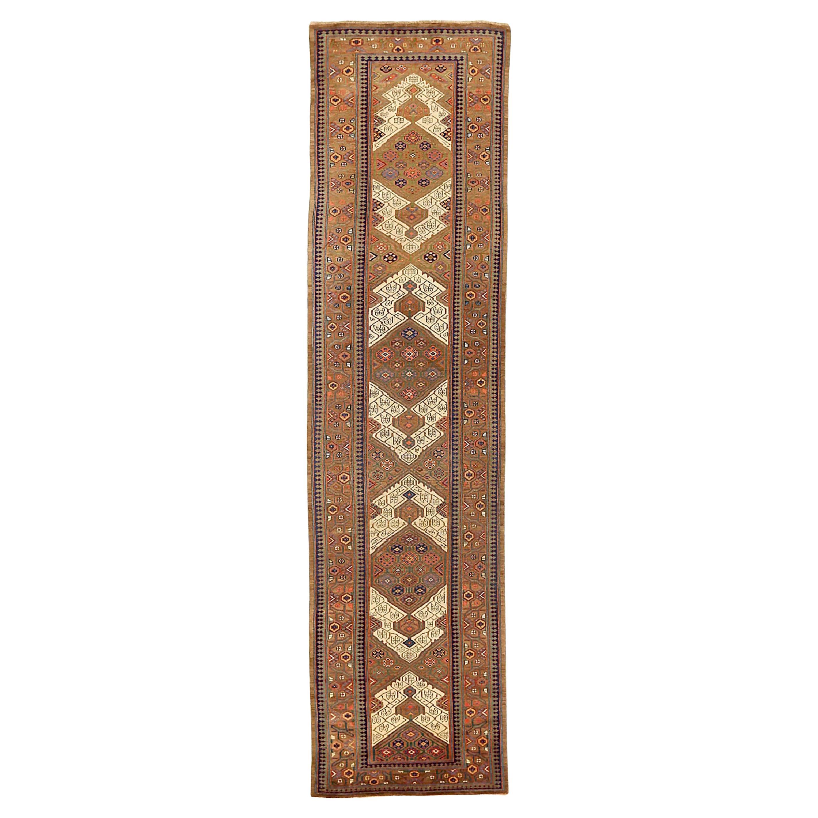Alfombra Persa Sarab - Lana Verde Marfil Rojo 72902