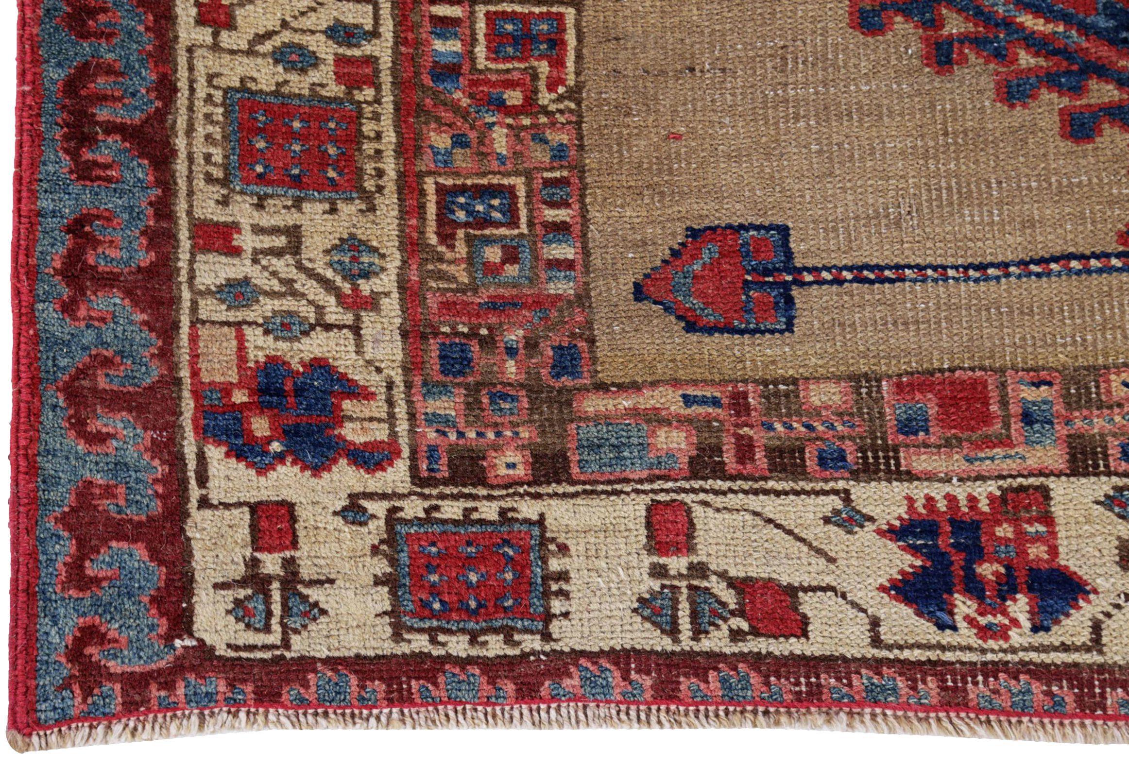 Persischer Sarab-Läufer - Wolle Elfenbein Hellblau Rot Design - 91495 (20. Jahrhundert) im Angebot