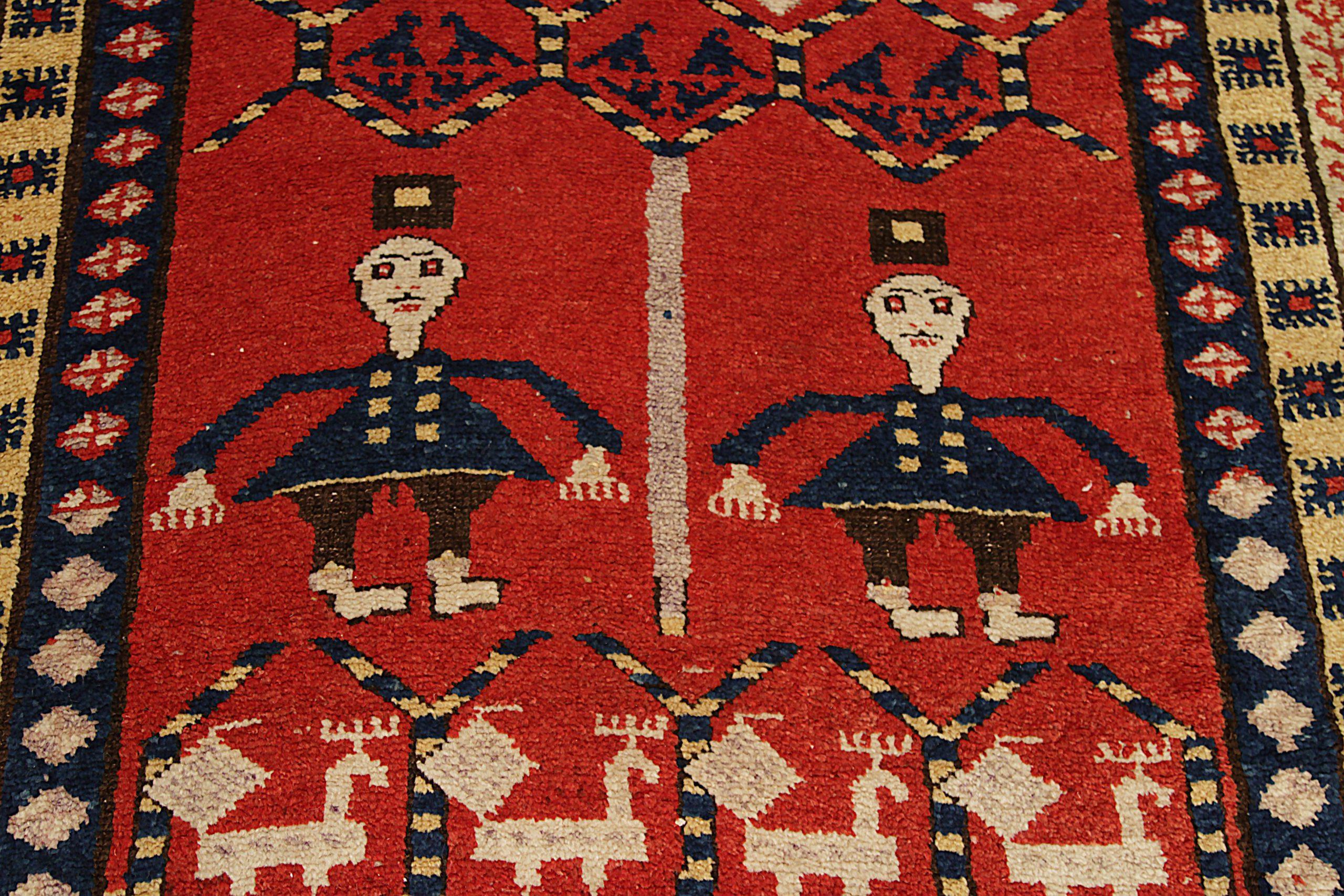 Persischer Sarab-Läufer - Wolle, rot-gelbes Design - 91586 (20. Jahrhundert) im Angebot
