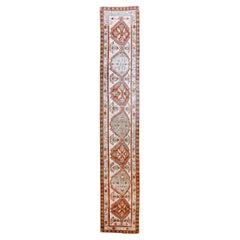 Persian Sarab Runner Rug Circa 1910 - Wool Gray Ivory Red 70621