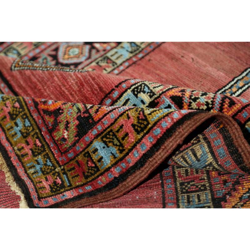 Iracheno Tappeto Persiano Sarab Runner - Lana Nero Blu Rosso Design - 97901 in vendita