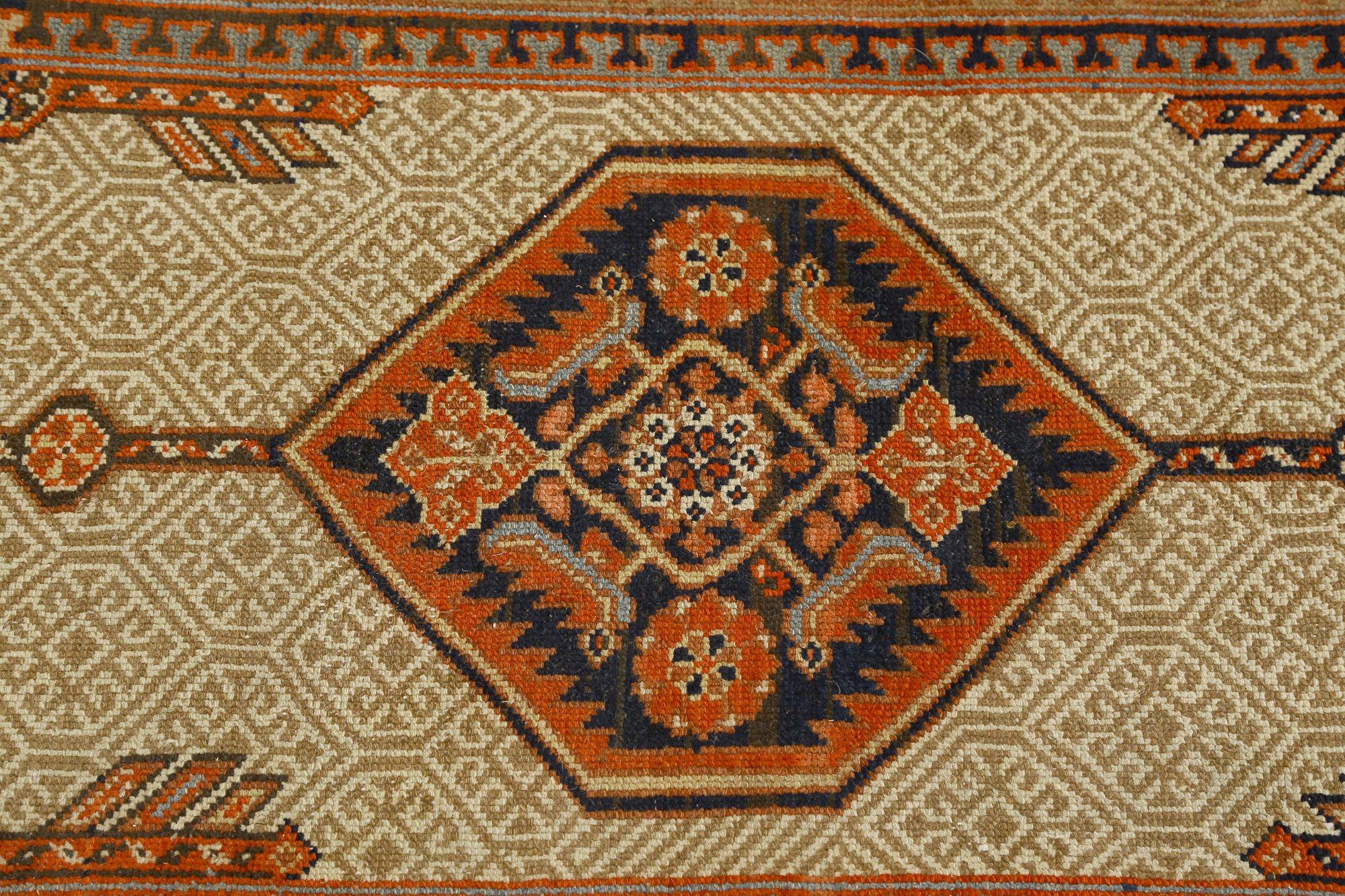 Persische Sarab Läufer Teppich - Wolle Schwarz Braun Elfenbein Rot Taupe - 97937 (20. Jahrhundert) im Angebot