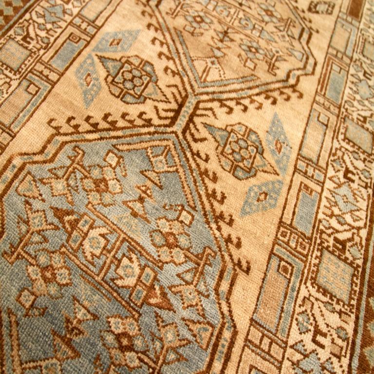 Persischer Sarab Läufer Teppich - Wolle Blau Braun Elfenbein Design - 92684 im Zustand „Hervorragend“ im Angebot in Dallas, TX