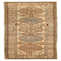 Tapis de course persan Sarab - Laine Bleu Brown Ivory Design - 92684