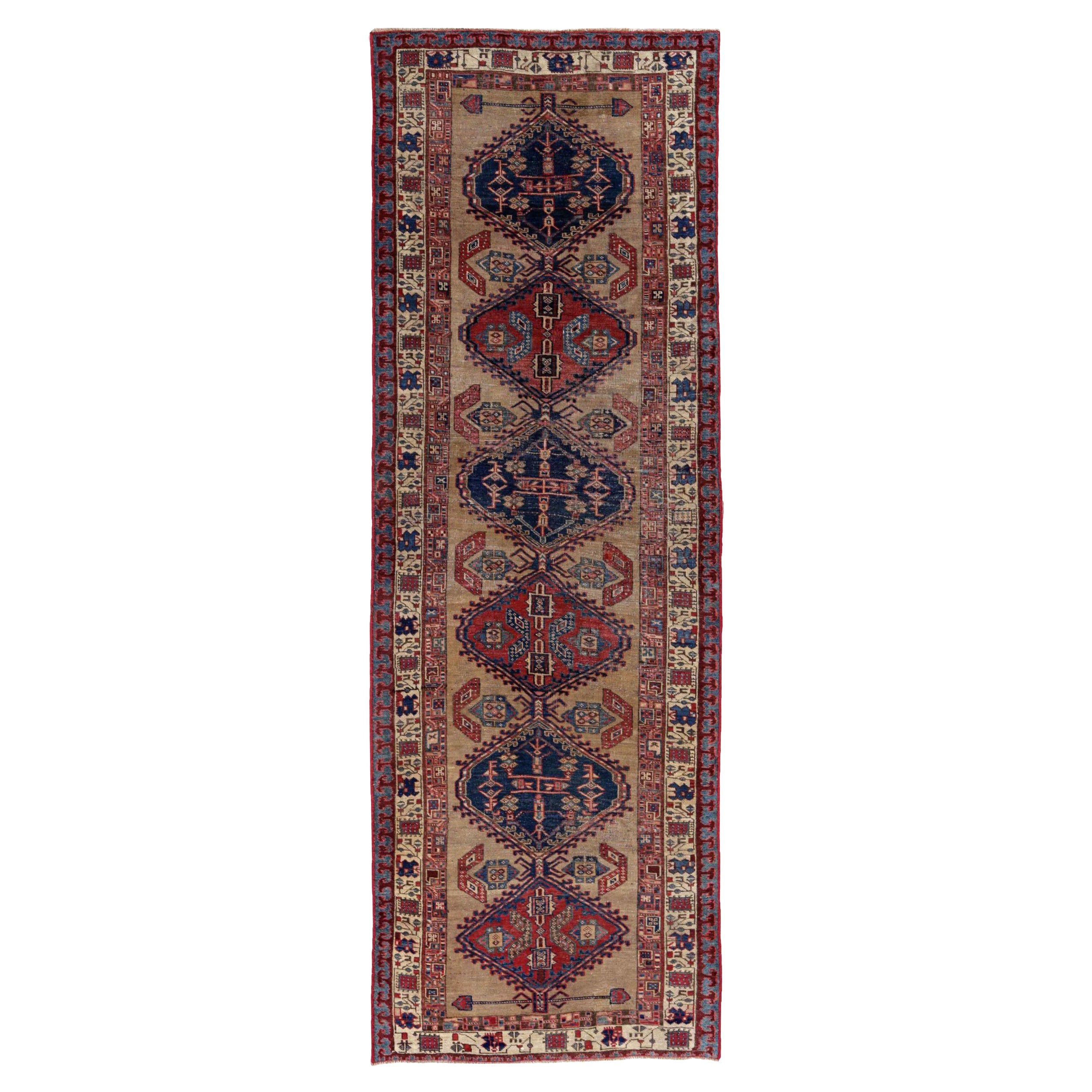 Alfombra Persa Sarab - Lana Marfil Azul Claro Diseño Rojo - 91495