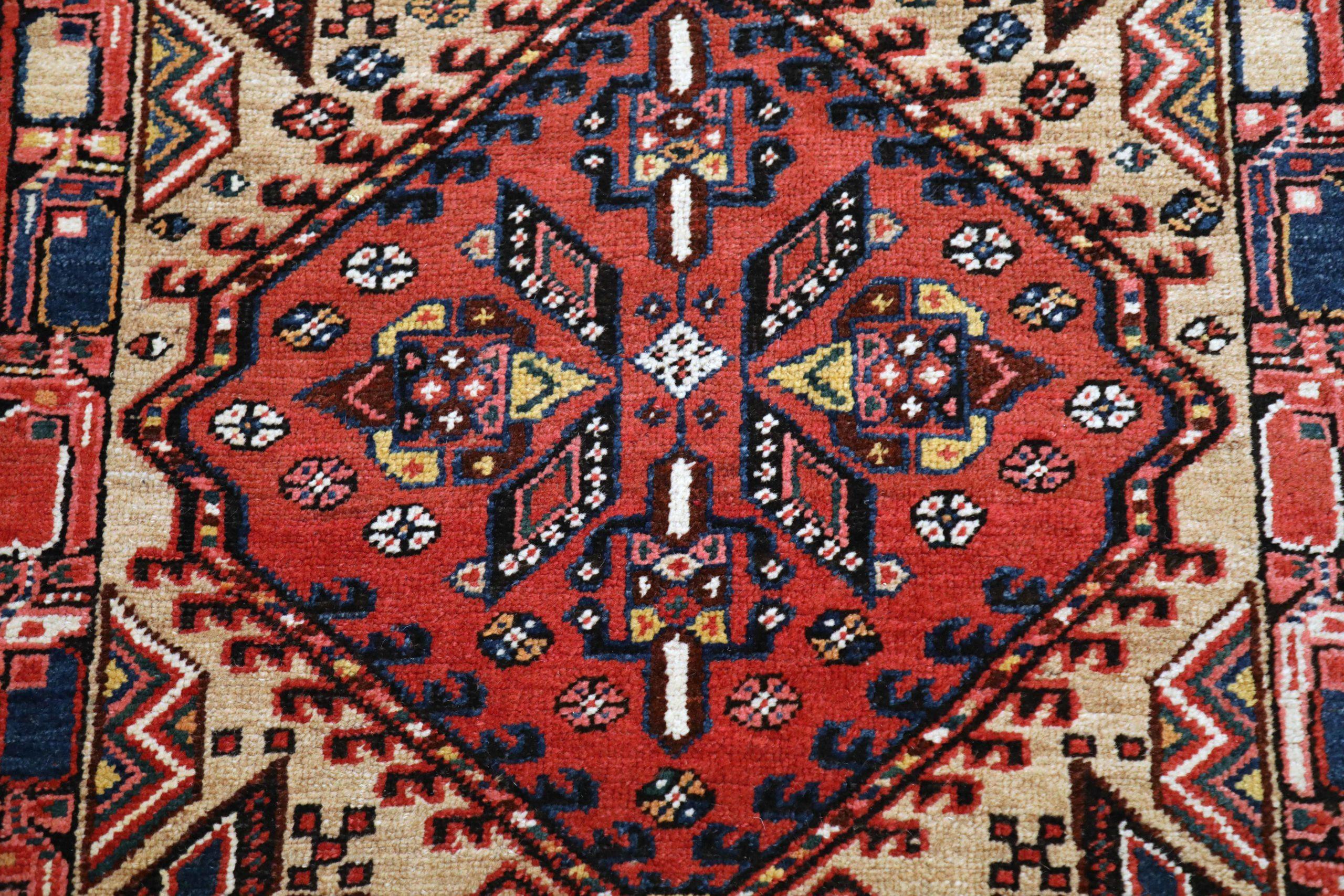 Persischer Sarab-Läufer - Wolle Elfenbeinrot Design - 93641 (20. Jahrhundert) im Angebot